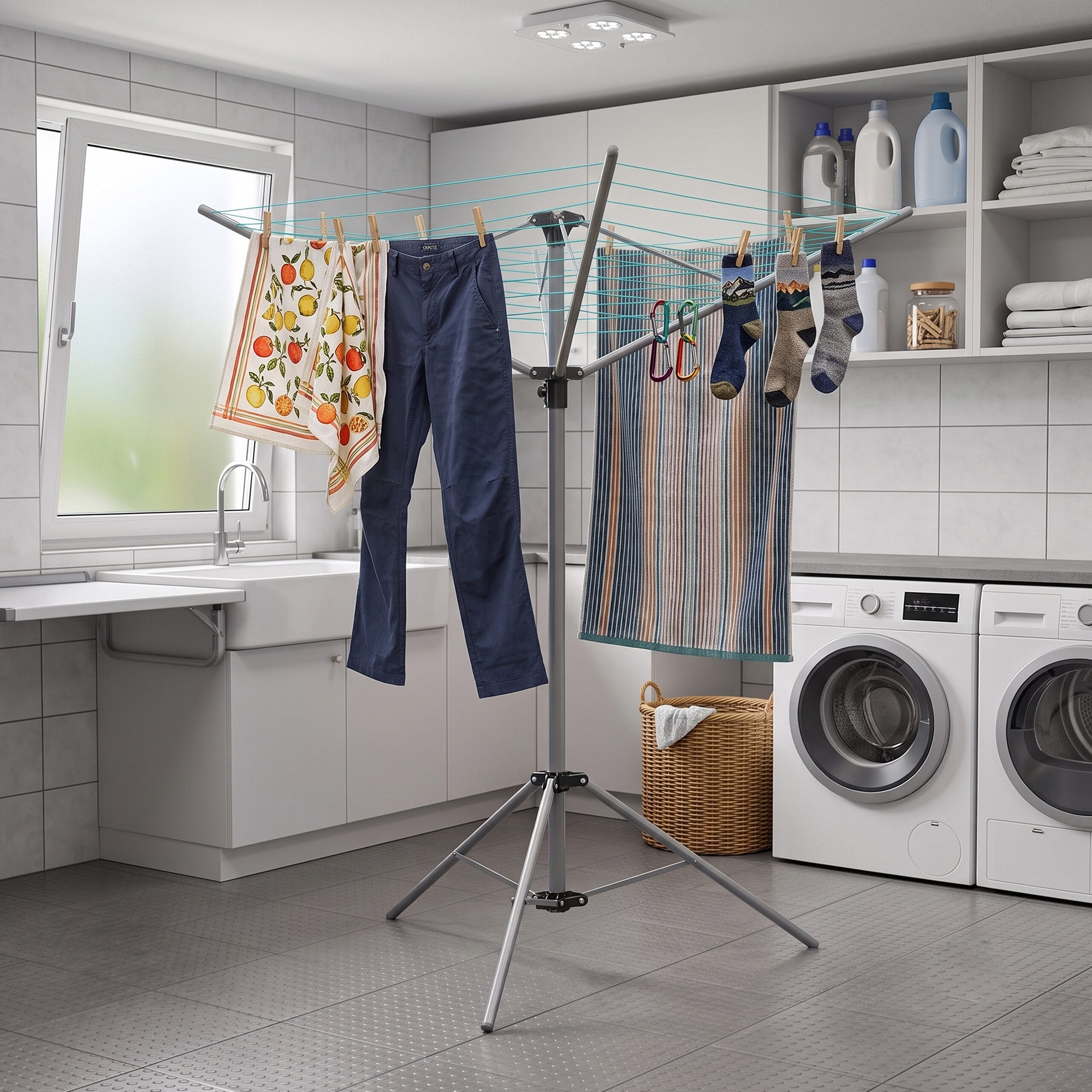relaxdays Wäschespinne mit Standfuß