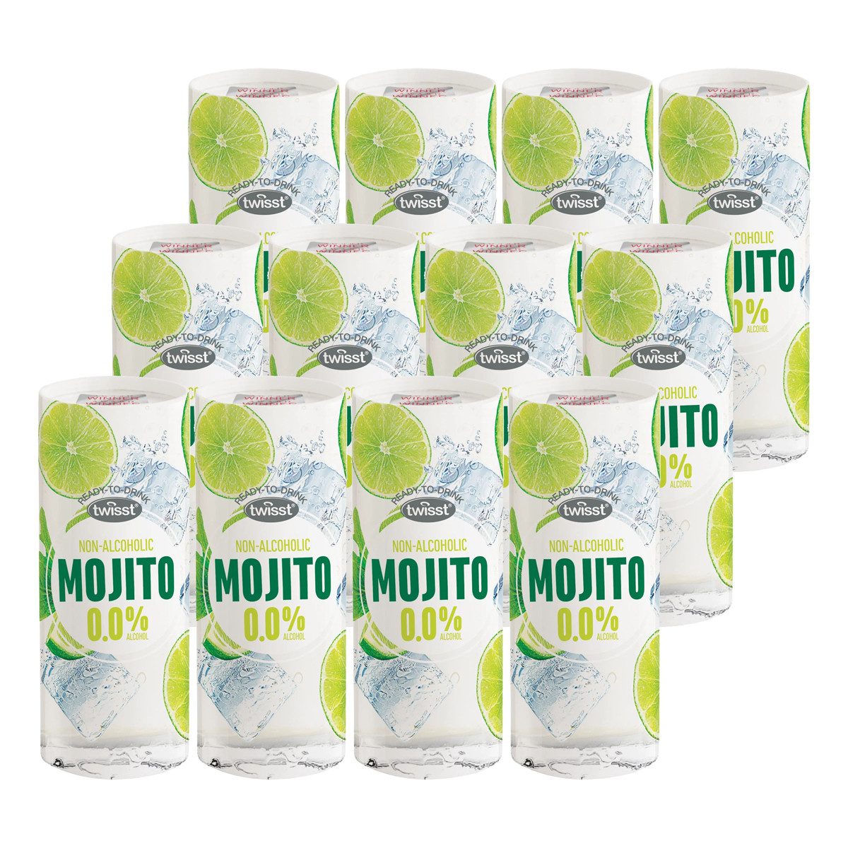 twisst Mixgetränk, Twisst Mojito Spritzig und erfrischend alkoholfrei 240ml 12er Pack