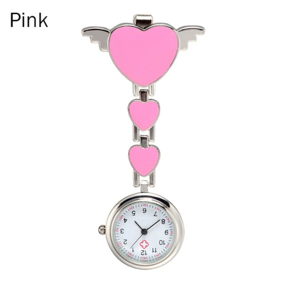 Tidy Krankenpflegeuhr Kitteluhr 7 in Farben Herz rosa Taschenuhr Quarz