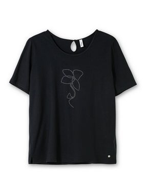 Sheego T-Shirt Große Größen mit Blumen-Applikation