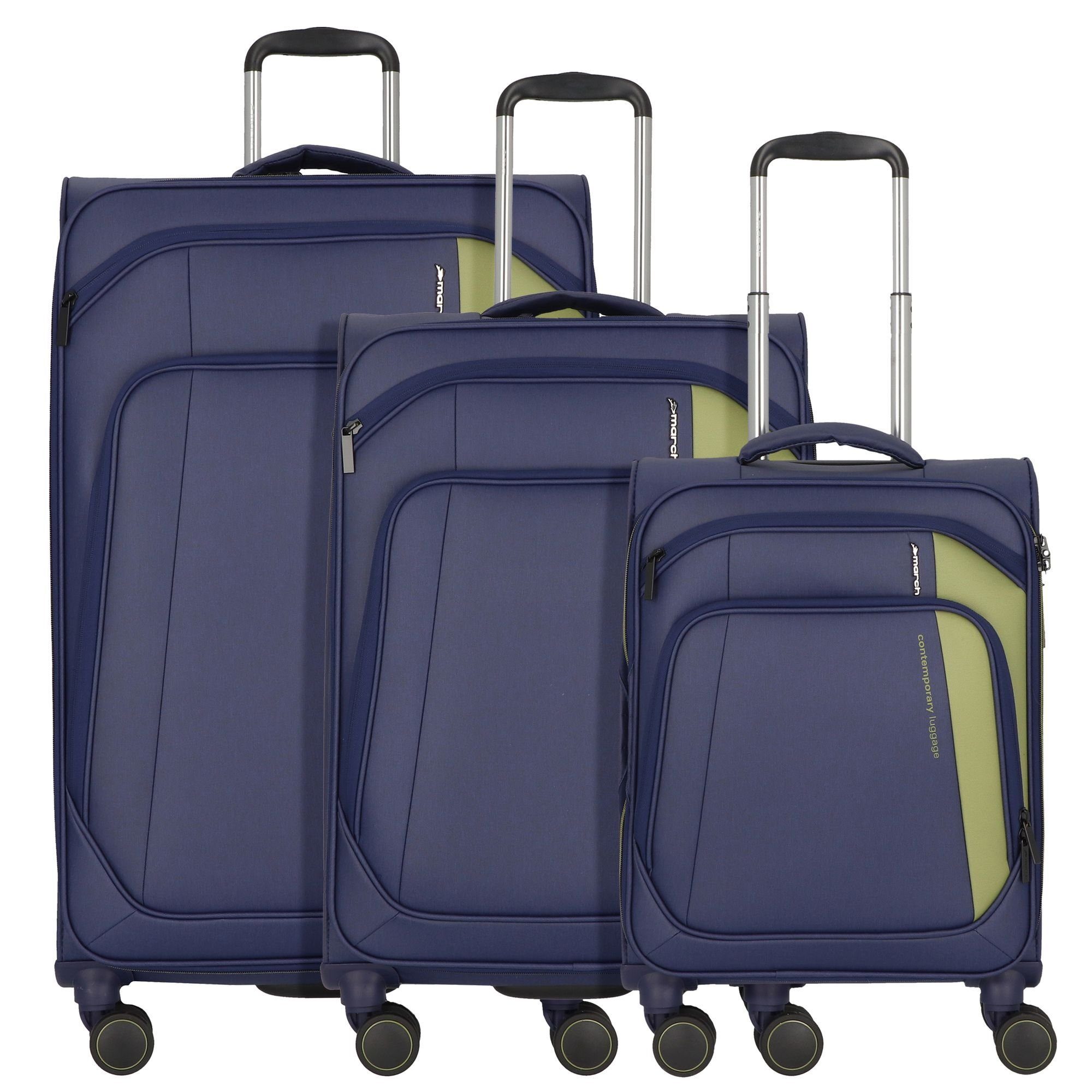 March15 Trading Trolleyset Seychelles, 4 Rollen, (3-teilig, 3 tlg), Nylon midnight blue