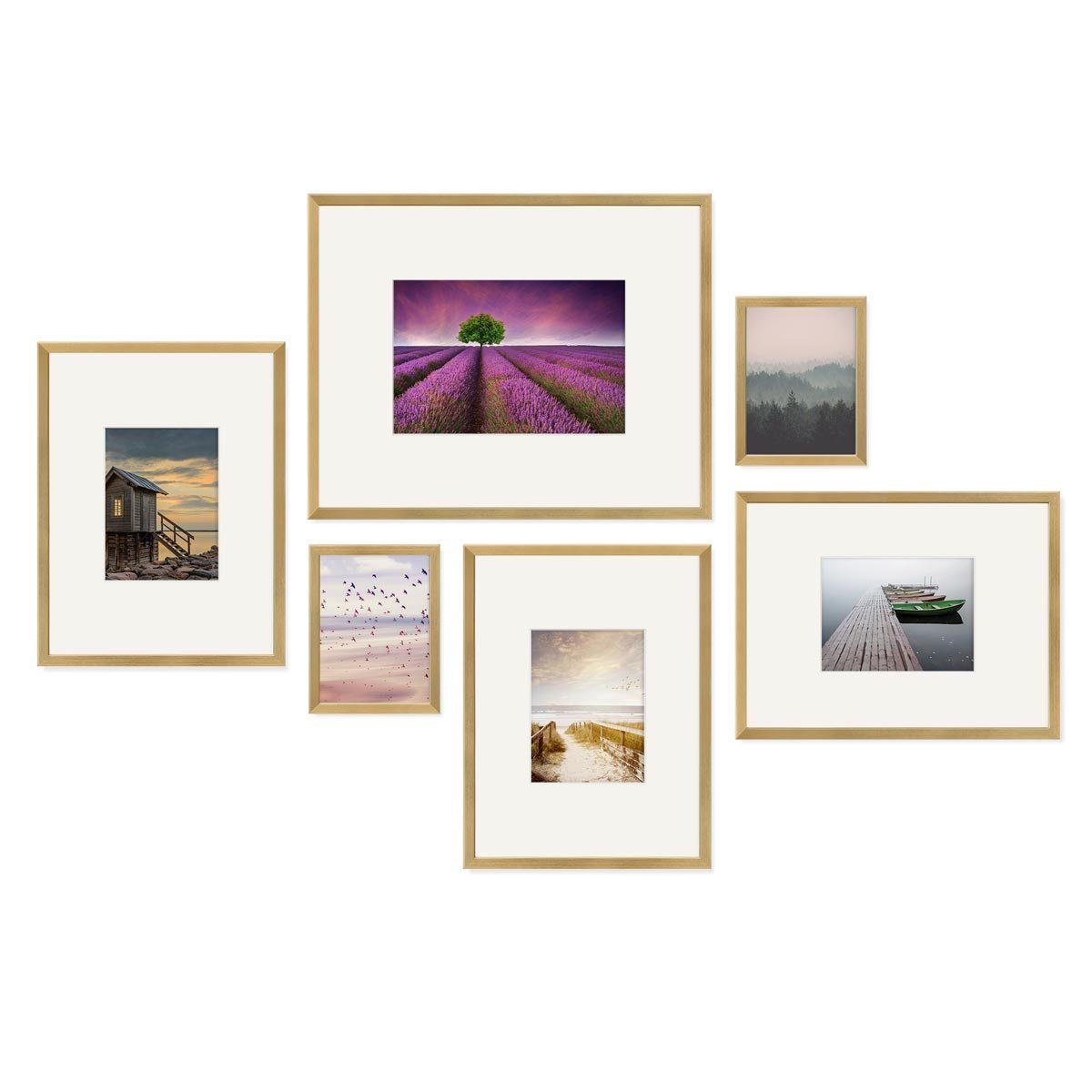 PHOTOLINI Bilderrahmen 6er Set Modern Schmal günstig online kaufen
