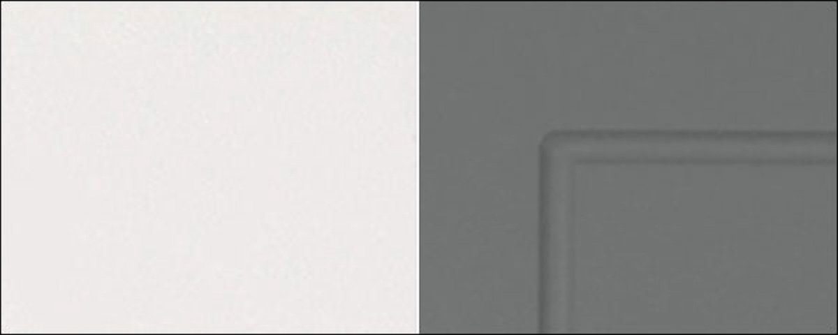 Kompaktofen grifflos Front- & Mikrowelle, Fräsungen, Kvantum matt Feldmann-Wohnen Schubladen (2 dust wählbar Ecken) & dekorativen & Klappe mit 60cm abgerundete für Soft-Close), (Teilauszug, Selbsteinzug Korpusfarbe grey Backofenumbauschrank
