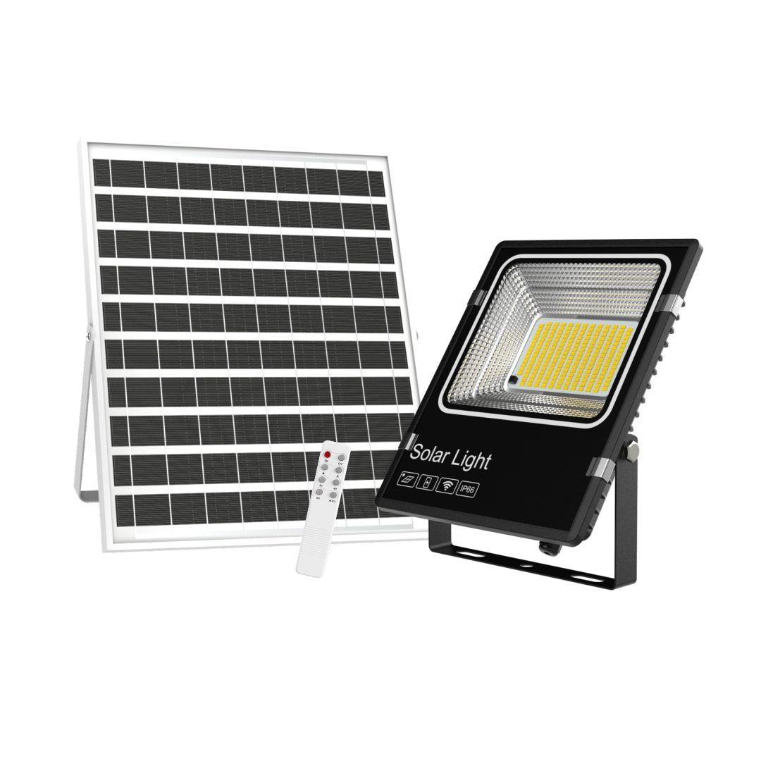 LUXULA LED Solarleuchte Solarstrahler, LED-Fluter, Solar mit Akku, 6 W PV, 700 lm, 6500K, IP66, LED fest integriert, Tageslichtweiß, kaltweiß, steuerbar mit Fernbedienung
