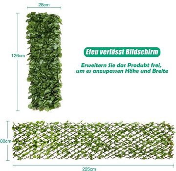 KOMFOTTEU Balkonsichtschutz Pflanzenwand 125-255cm, 3 Stück für Garten Wand