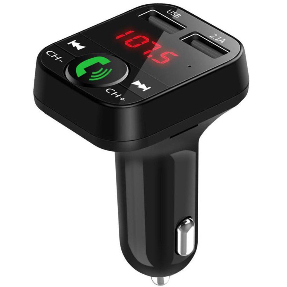 FELIXLEO Zigarettenanzünder-Verteiler FM Transmitter KFZ Dual USB Bluetooth Auto Ladegerät Handy (1-St)