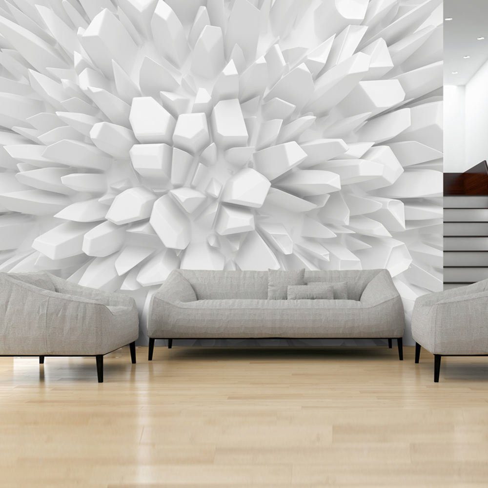 KUNSTLOFT Vliestapete White dahlia 1x0.7 m, halb-matt, lichtbeständige Design Tapete