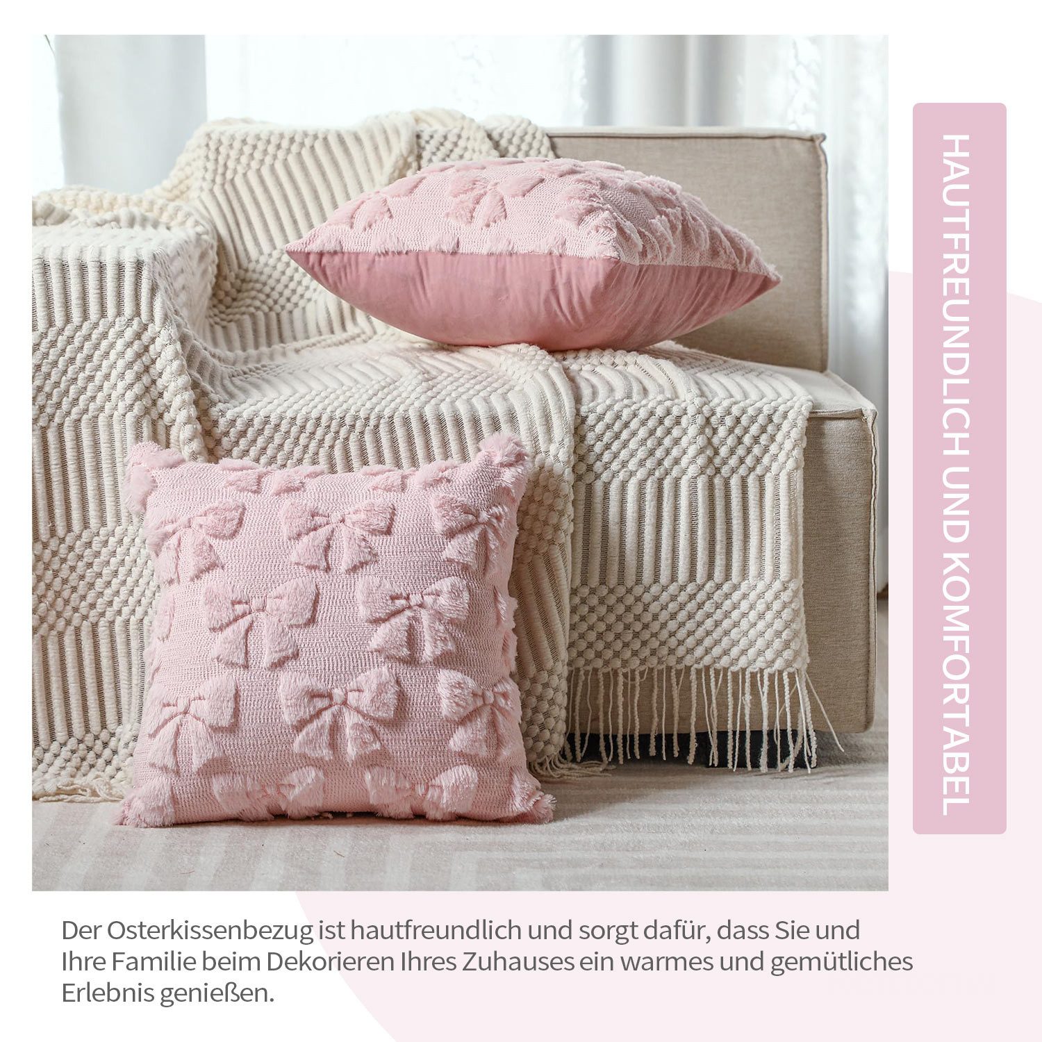 Refttenw Kissenbezug Plüsch Kissenbezüge 45x45cm Osterdekoration günstig online kaufen