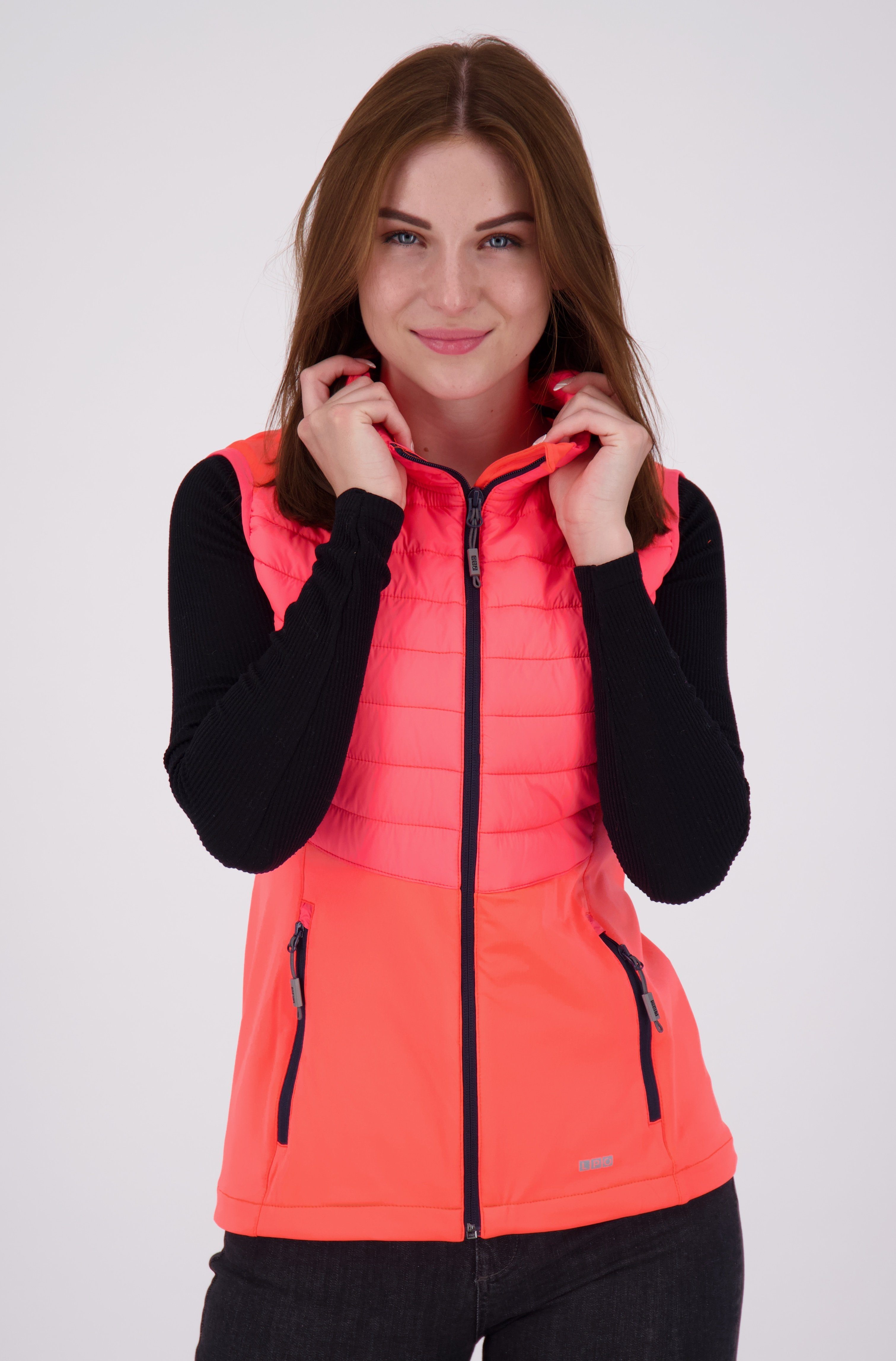 DEPROC Active Steppweste ELMCOURT IV VEST WOMEN CS auch in Großen Größen erhältlich, mit Stehkragen red coral