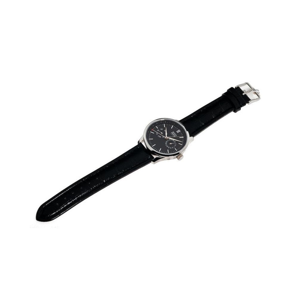 Quarzuhr Herren Multifunktionsuhr Tyro Edelstahl Schwarz Silber WP-9000557