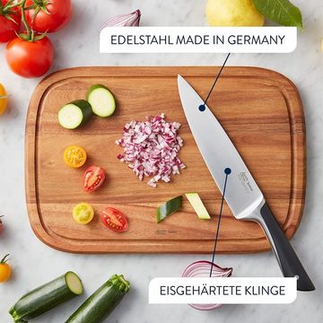 Tefal Messerblock Jamie Oliver K267 Küchenmesser + Holz hohe Schneideleistung Kochmesser (7tlg), Fleischmesser Brotmesser Santokumesser Universalmesser Schälmesser