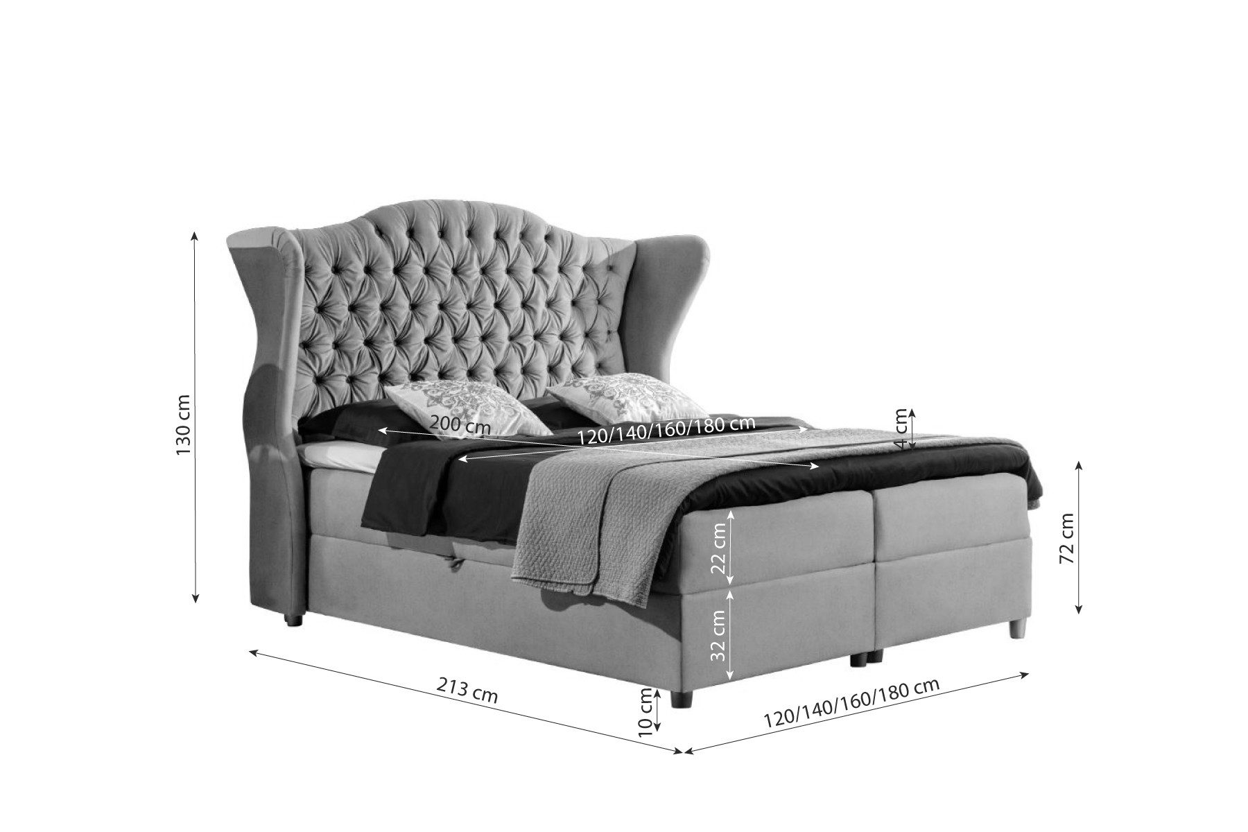 99rooms Boxspringbett Adele (Schlafzimmerbett, Bett), mit Taschenfederkern Matratze, Topper, Bettkasten, Kopfteil gepolstert