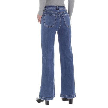 Ital-Design Bootcut-Jeans Damen Freizeit Used-Look Stretch Bootcut Jeans in Blau