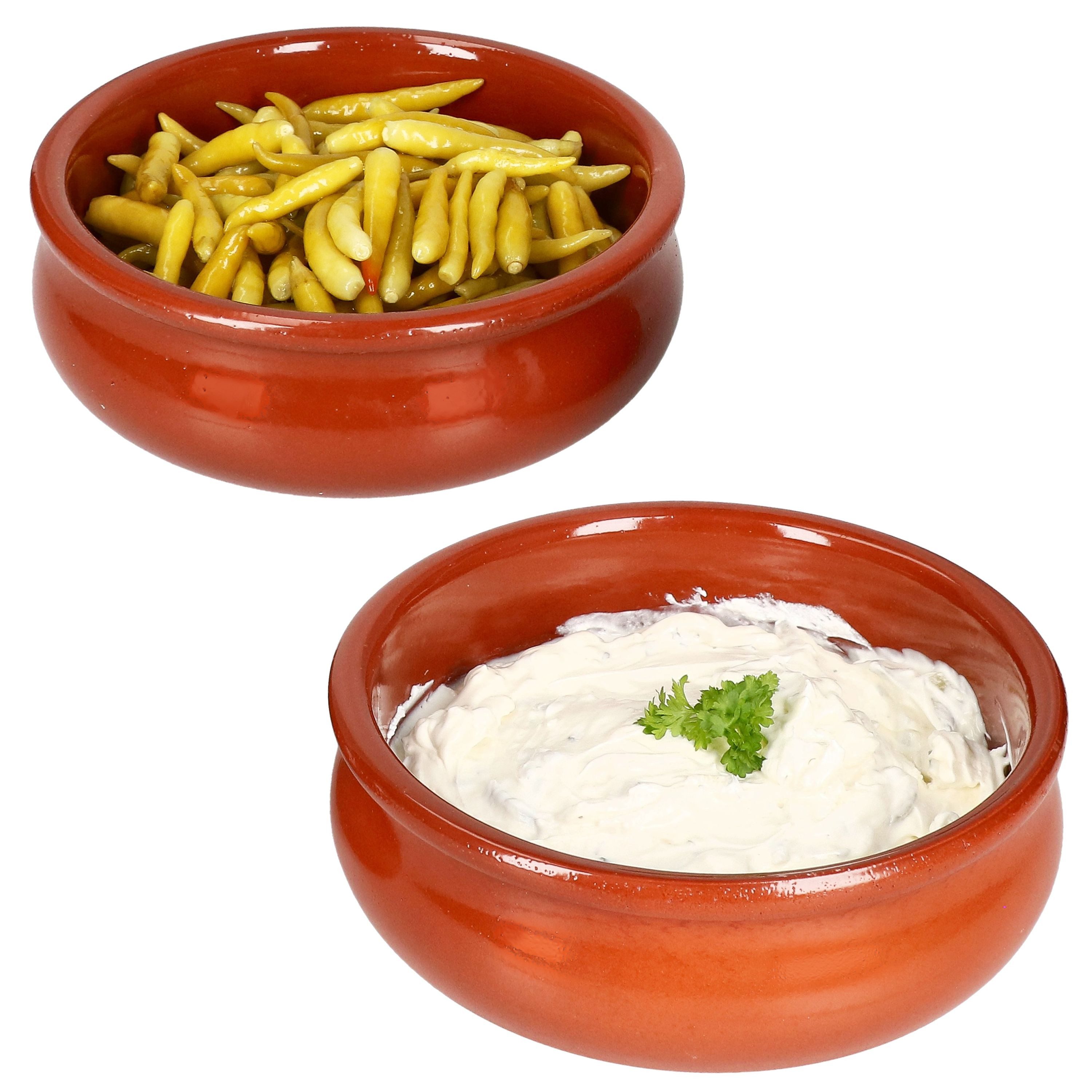 Tapas-Schale 2x BERLIN Cazuela Schale bauchig Ø18,5cm Tonware Gr.L mediterran