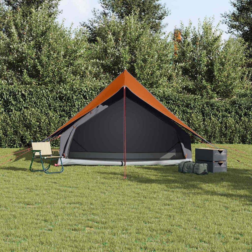 furnicato Faltzelt Familienzelt Grau und Orange 256 x 256 x 185 cm, (1 tlg)