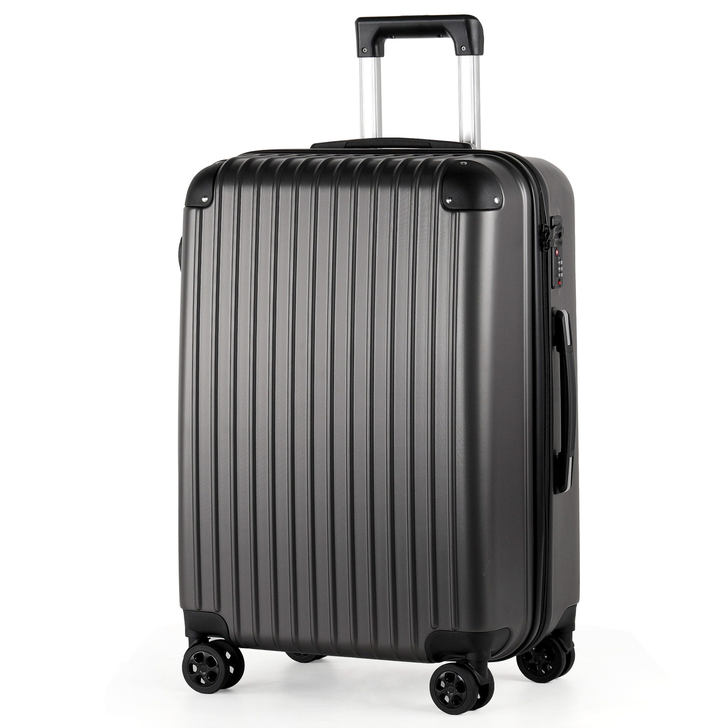TAN.TOMI Hartschalen-Trolley Handgepäck Koffer ABS Hartschale Trolley Business-Koffer, Verstärkte Ecken, sicheres 3-stelliges Zahlenschloss 56/66/76 cm