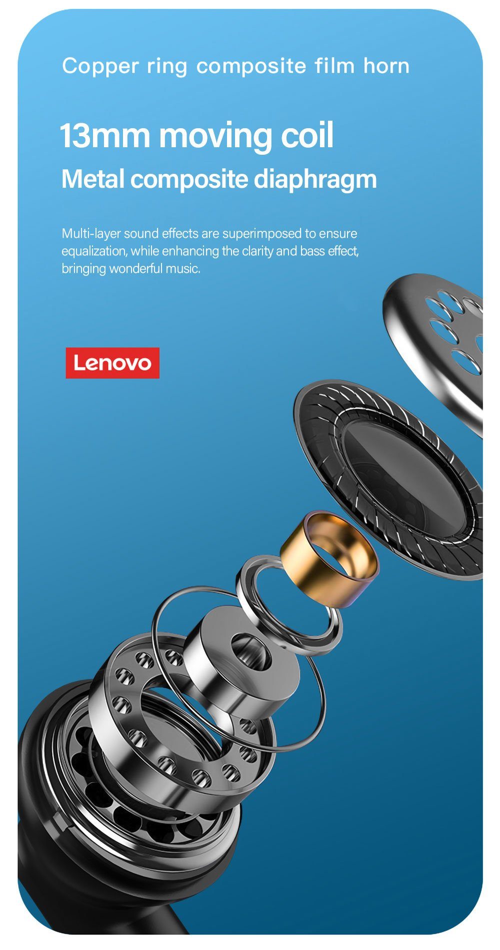 Lenovo XT96 mAh 300 Wireless, Bluetooth - Touch-Steuerung Siri, Bluetooth-Kopfhörer (True 5.1, kabellos, Stereo-Ohrhörer mit Kopfhörer-Ladehülle mit Schwarz)