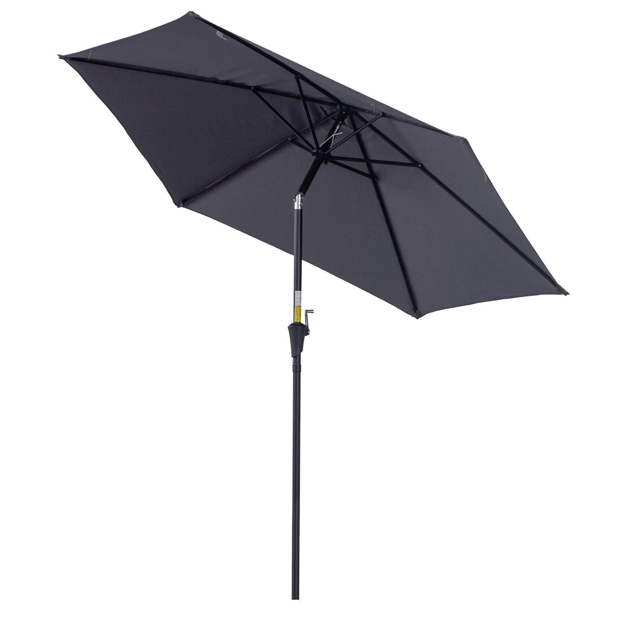 Outsunny Sonnenschirm Marktschirm mit Handkurbel, aus Alu 180/ Polyester, LxB: 260x260 cm, Marktschirm, Sonnenschirm, ohne Schirmständer