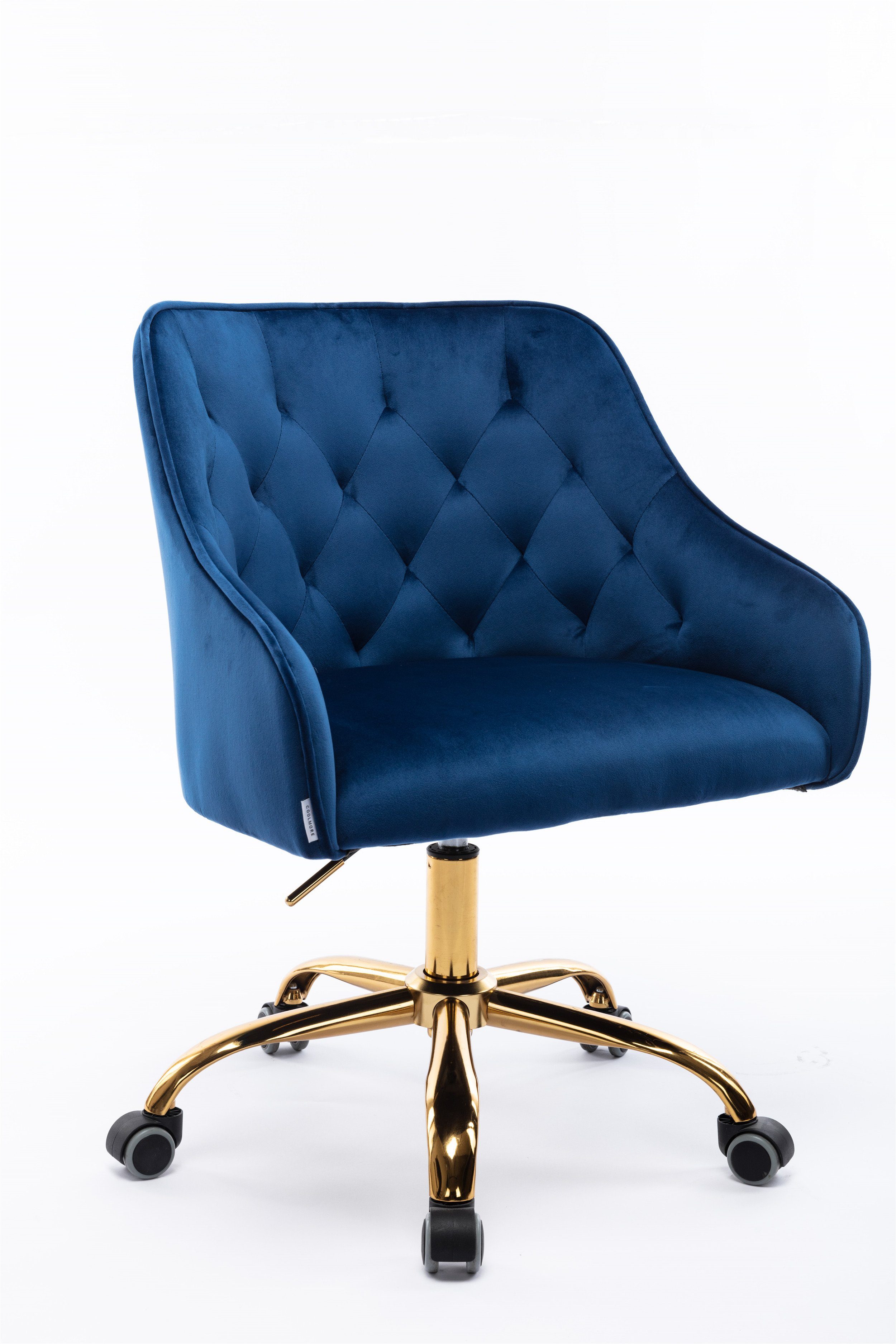 REDOM Stuhl hübscher Bürostuhl, höhenverstellbar schicker 360° Schminkstuhl, Bürostuhl Bürostuhl), Samt goldener Stuhl, Stuhl, (hübscher drehbar, goldener schicker blau