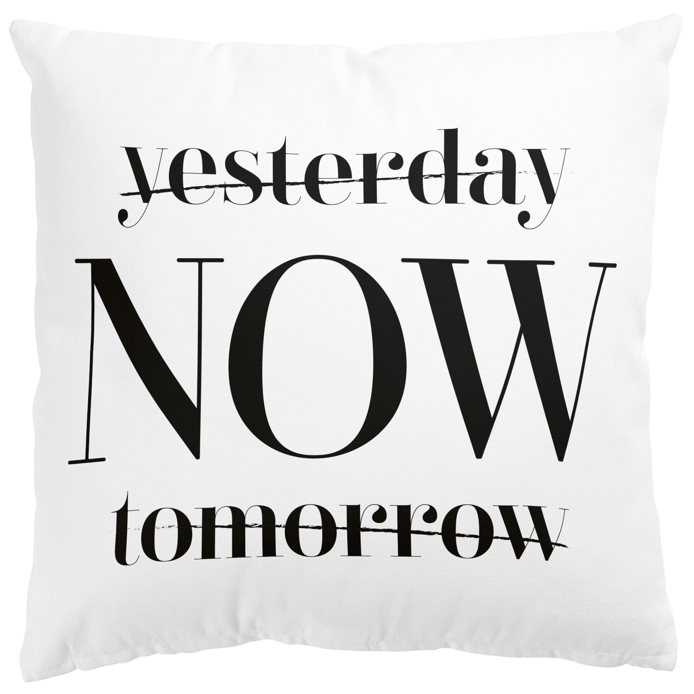 Bilderdepot24 Dekokissen drinnen / draußen Kissenhülle weiss Sprüche, Bezug mit / ohne Füllung Zierkissen Outdoor Sofa Bett