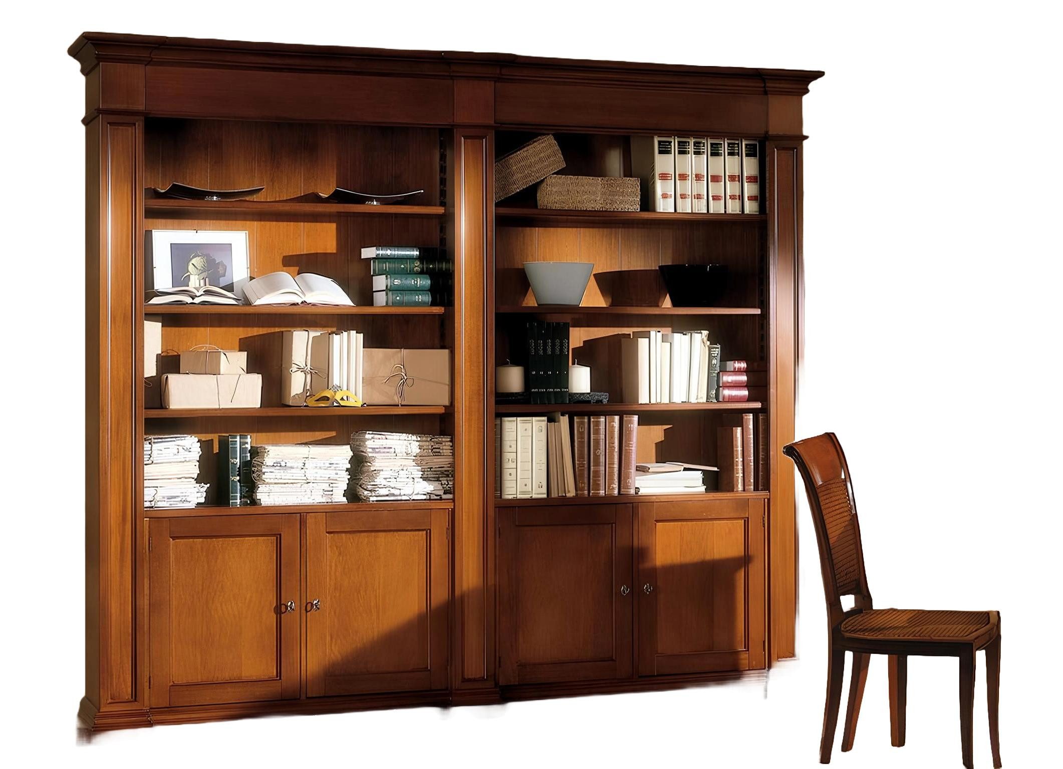 Xlmoebel Aktenschrank Echtholz-Aktenschrank mit verstellbaren Regalböden und Schranktüren (Bucherschrank) Hergestellt in Europa
