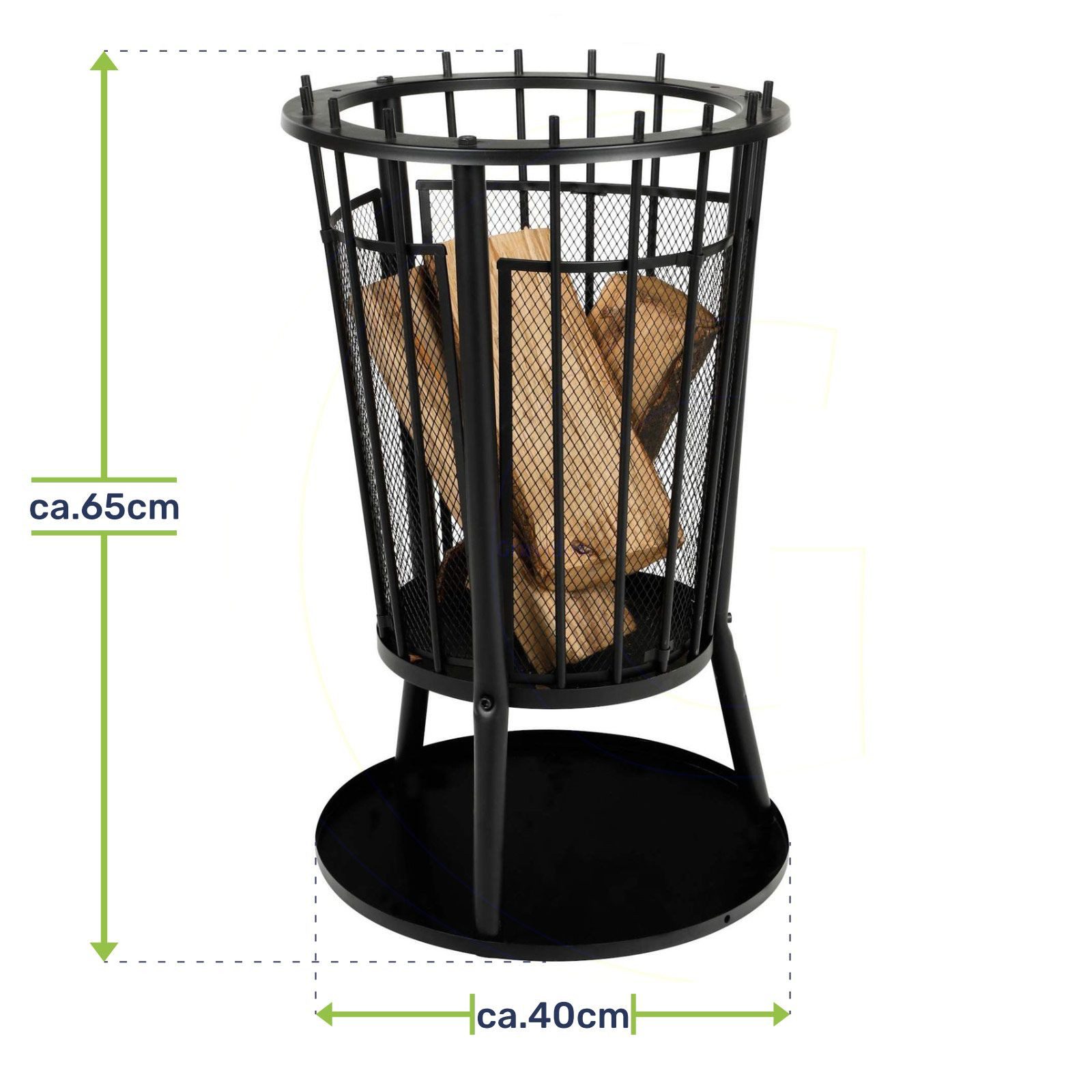 Gravidus Fire Pit with Spark Screen and Base Plate Ø40 cm for Garden Terrace