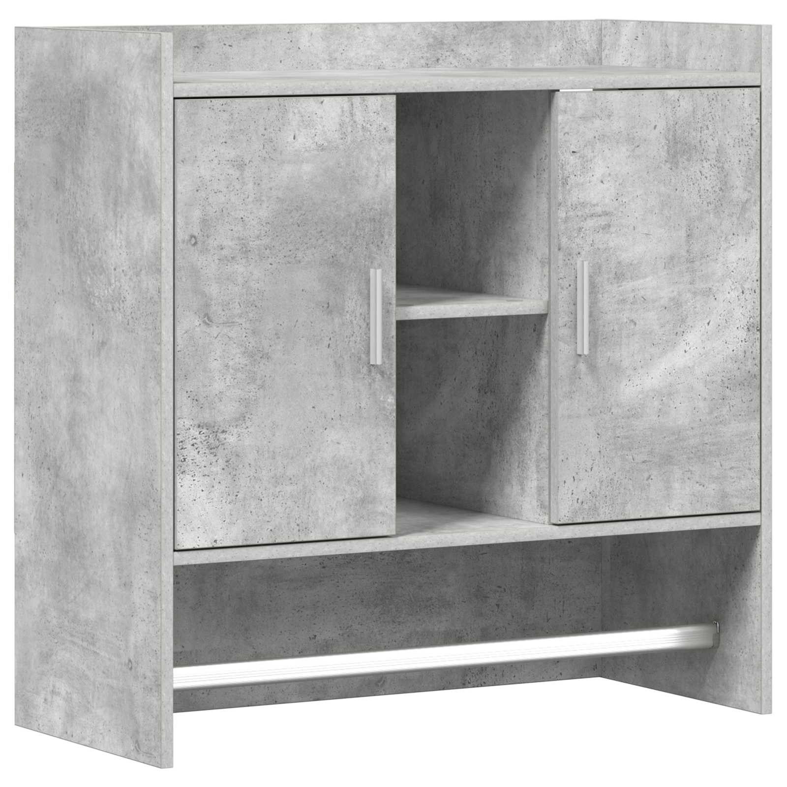 vidaXL Regal Wandregal Wandhalterung Betongrau 80 x 36 x 80 cm Holzwerkstoff, 1-tlg.