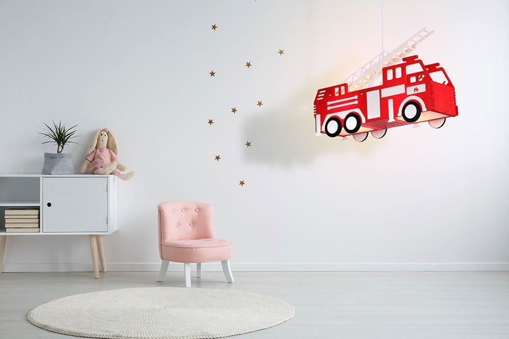 Decken Kinder- LED Lampe inklusive, Pendelleuchte, Pendel etc-shop LED Warmweiß, Auto Beleuchtung Leuchte Leuchtmittel Feuerwehr