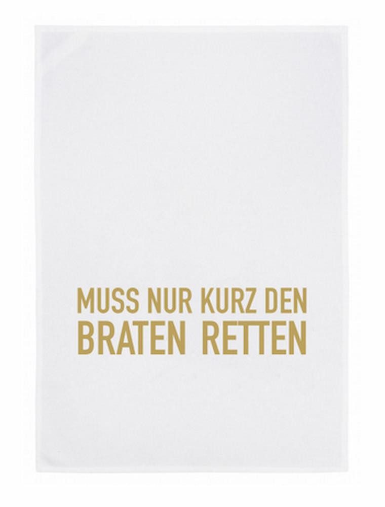 17,30 Hamburg Geschirrtuch MUSS KURZ DEN BRATEN RETTEN, Gold, (1-tlg), 50x7 günstig online kaufen