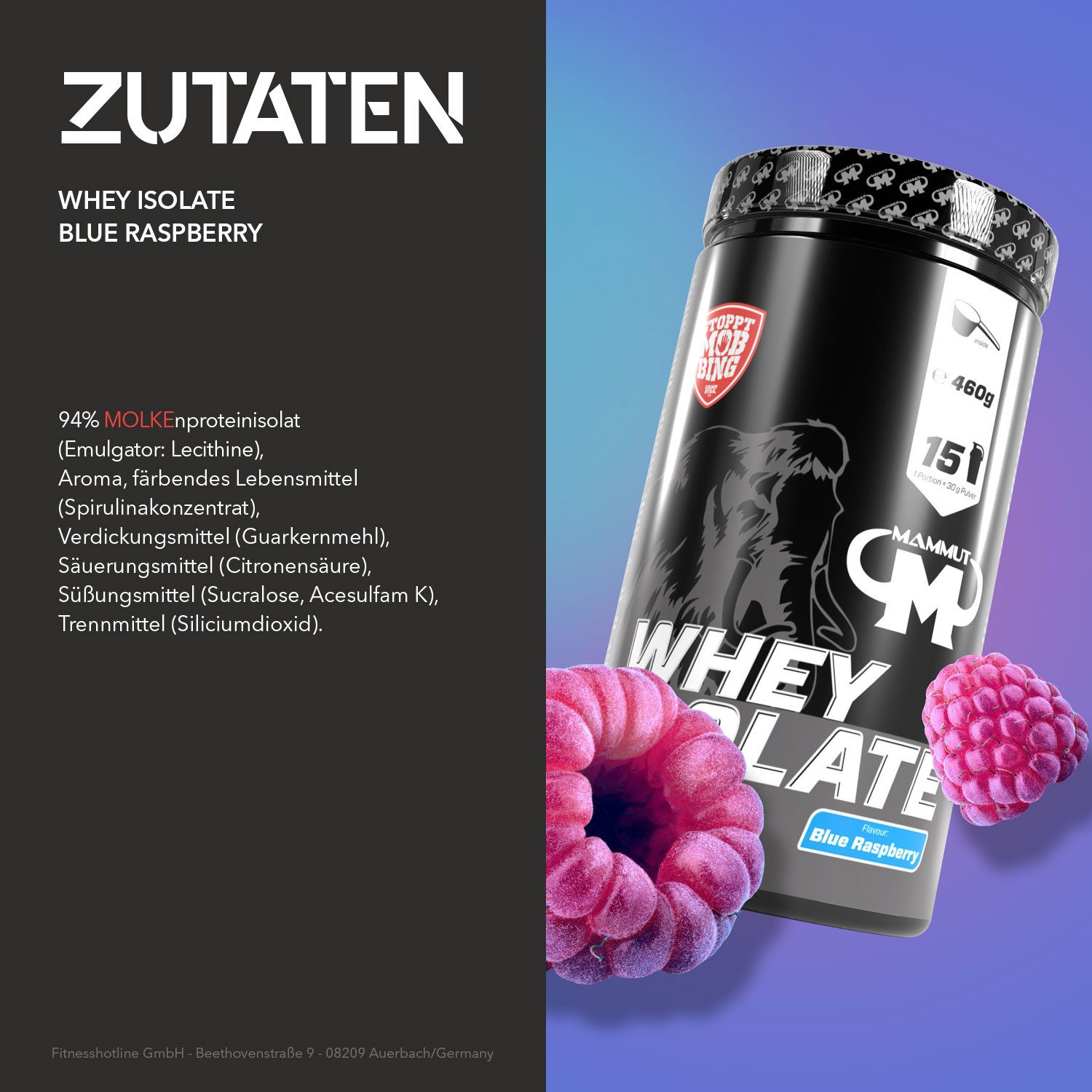 Mammut Nutrition Whey Isolate - 460 g Dose Pulver, 460 g