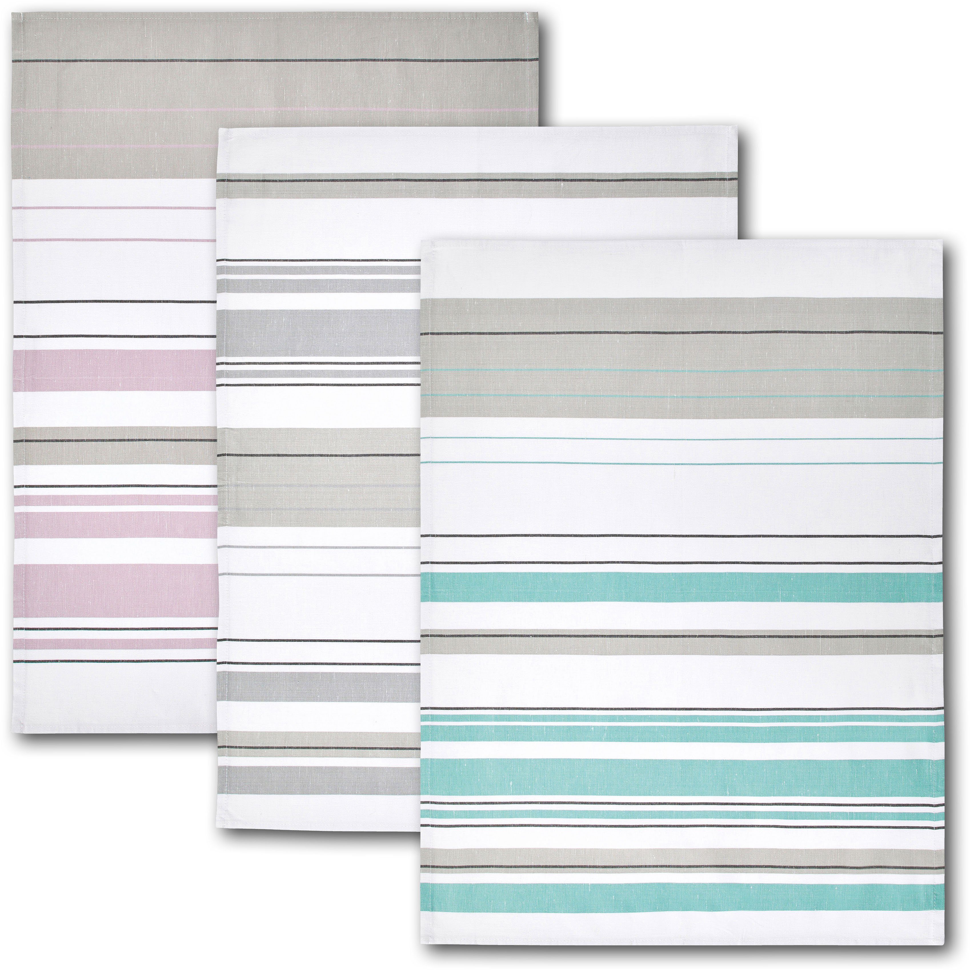 Dyckhoff Geschirrtuch Streifenvielfalt, (Set, 3-tlg., 1 x 3er Set (50 x 70 günstig online kaufen