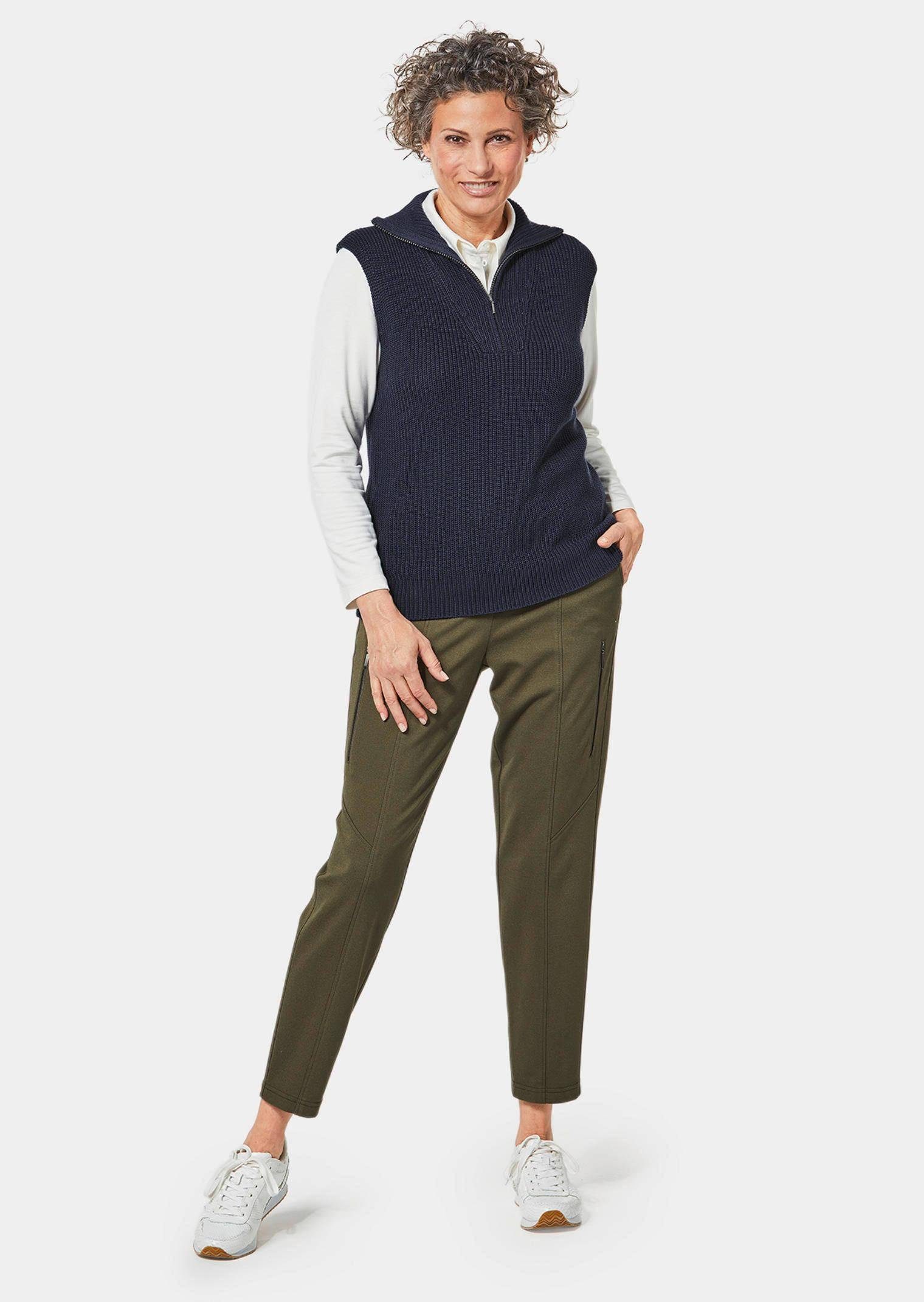 GOLDNER Pullunder Kurzgröße: Modischer Pullunder mit Troyerkragen