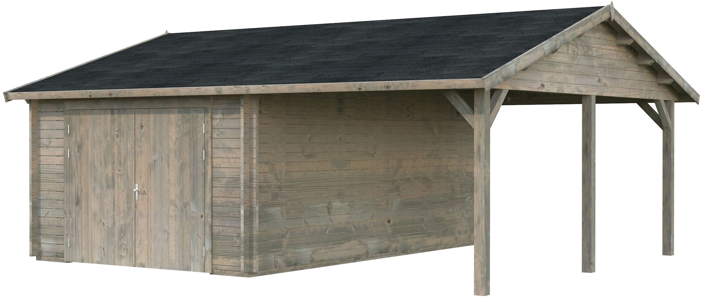 Palmako Garage Roger, mit Holztor, BxTxH: 703x619x316 cm