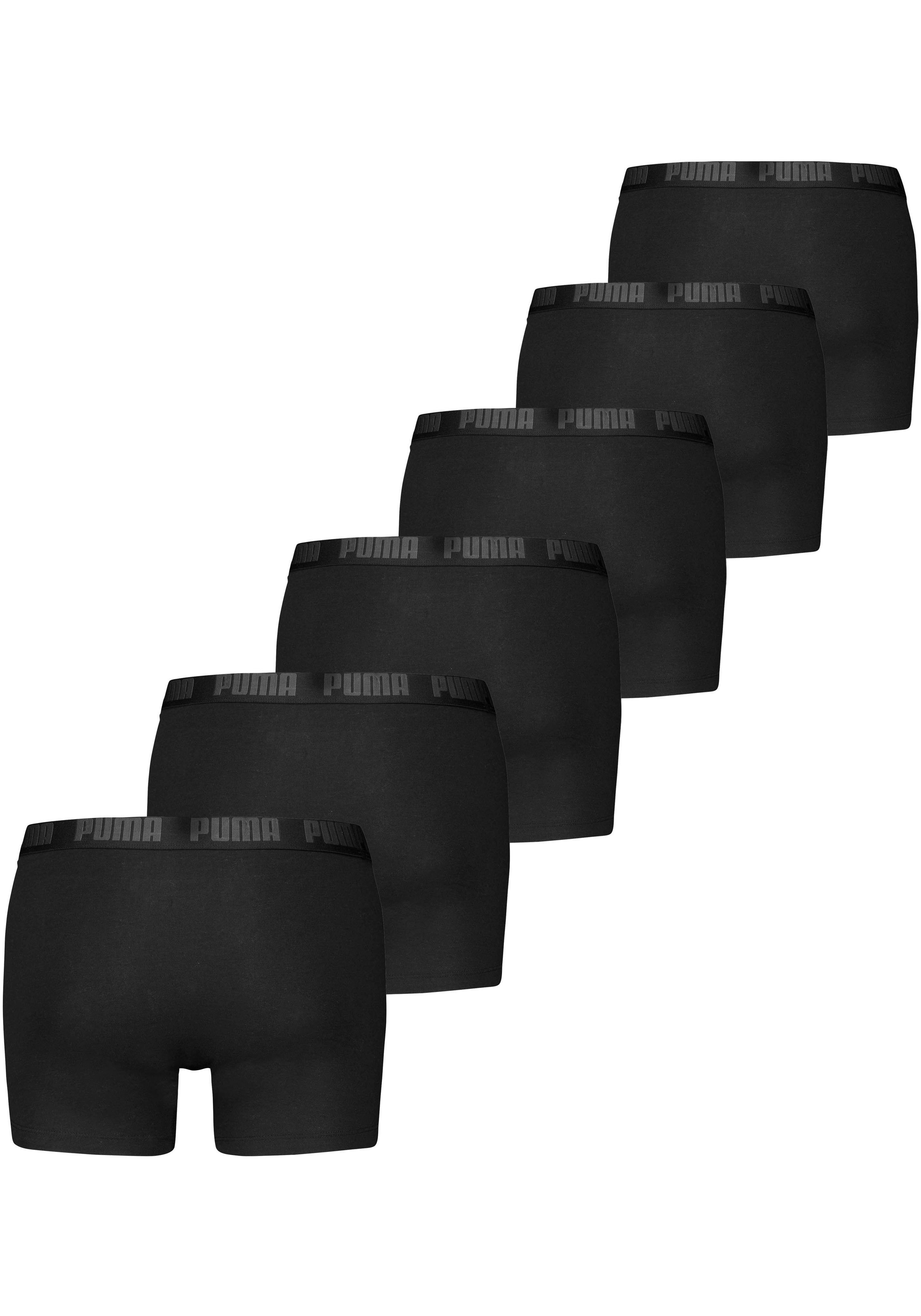 PUMA Boxershorts PUMA MEN EVERYDAY BOXER (6er Pack) Elastischer Logobund, Stretchmaterial, ohne Eingriff