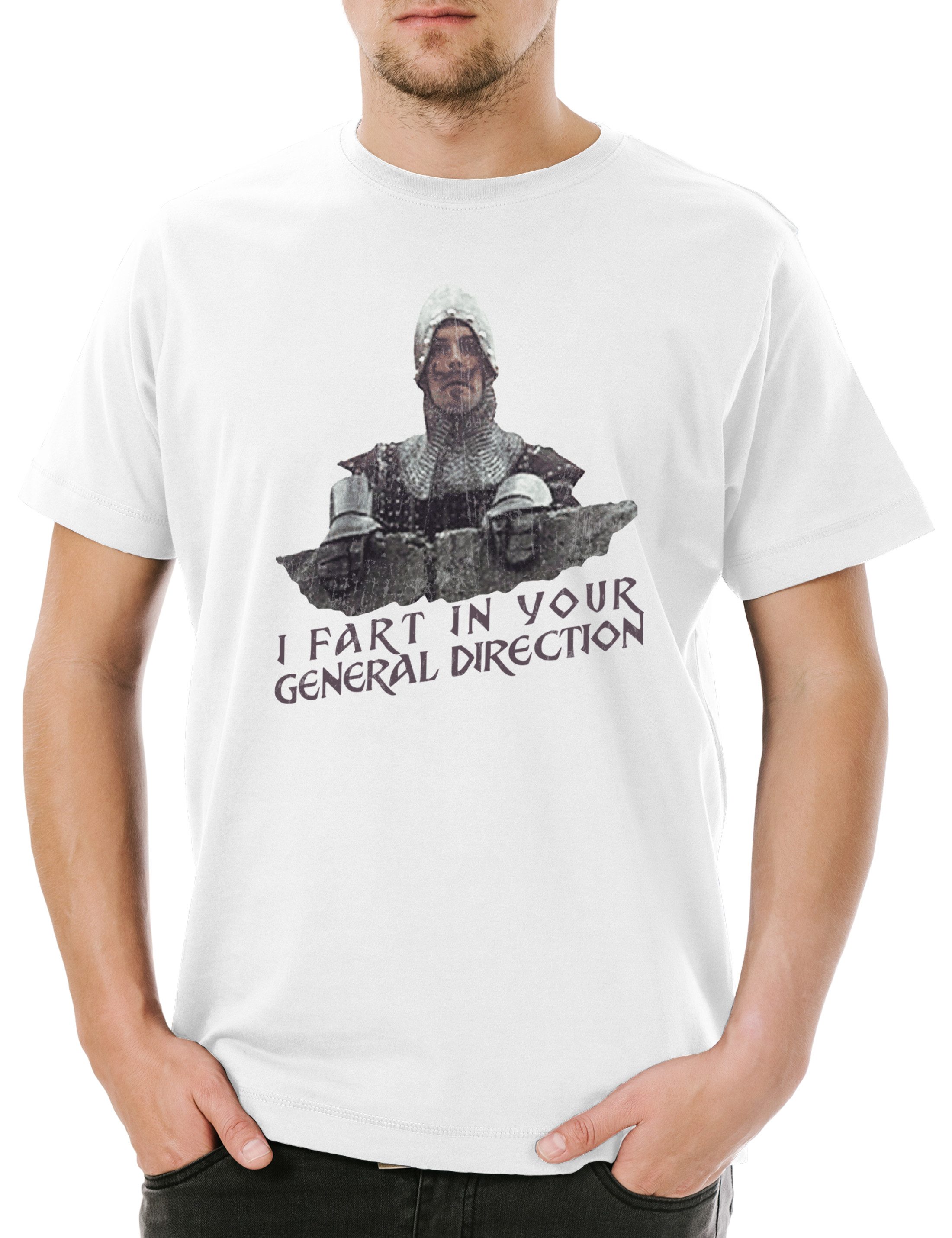 Urban Backwoods Print-Shirt I Fart In Your General Direction Herren T-Shirt Monty Fun NI Python (1-tlg) Schwarzer Ritter Black Knights