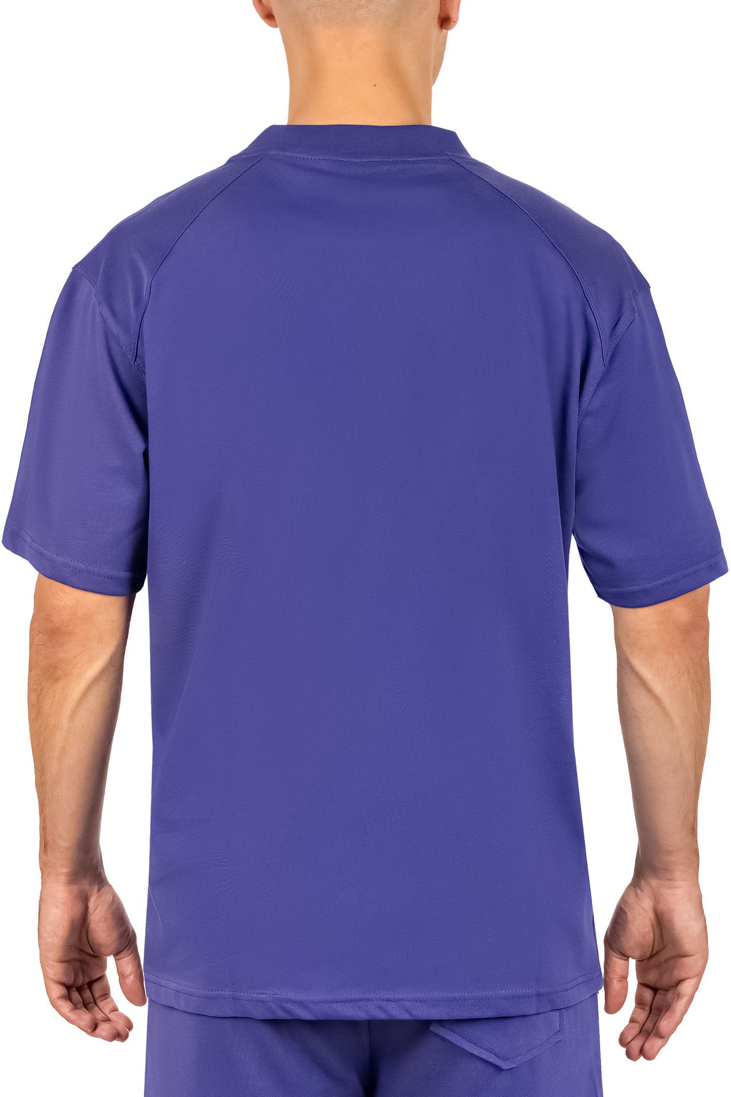 Kragen Stitching 23RS041 Kurzarm Lila Reichstadt mit Casual T-shirt Oversize-Shirt am (1-tlg)