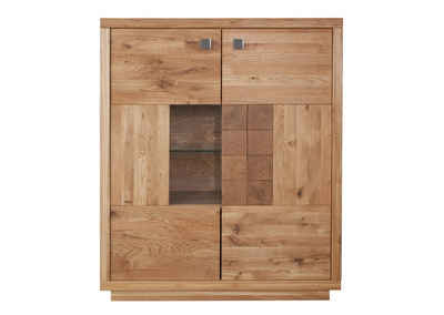 Woodroom Highboard Taos, Wildeiche Massivholz Oberfläche geölt, BxHxT 117x139x44 cm