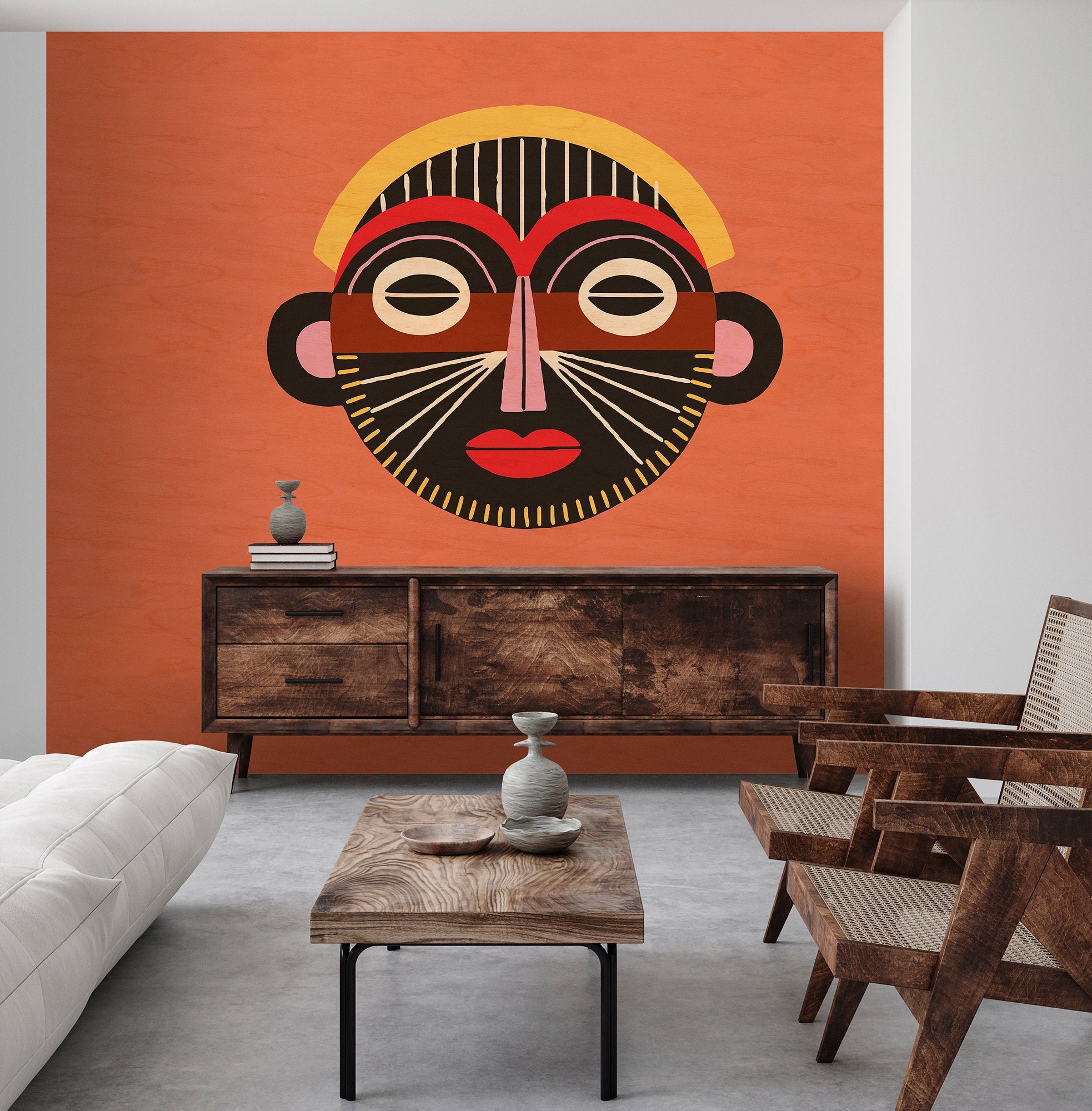 Vlies, orange Patel Walls living Fototapete Wand Overseas, walls glatt, by