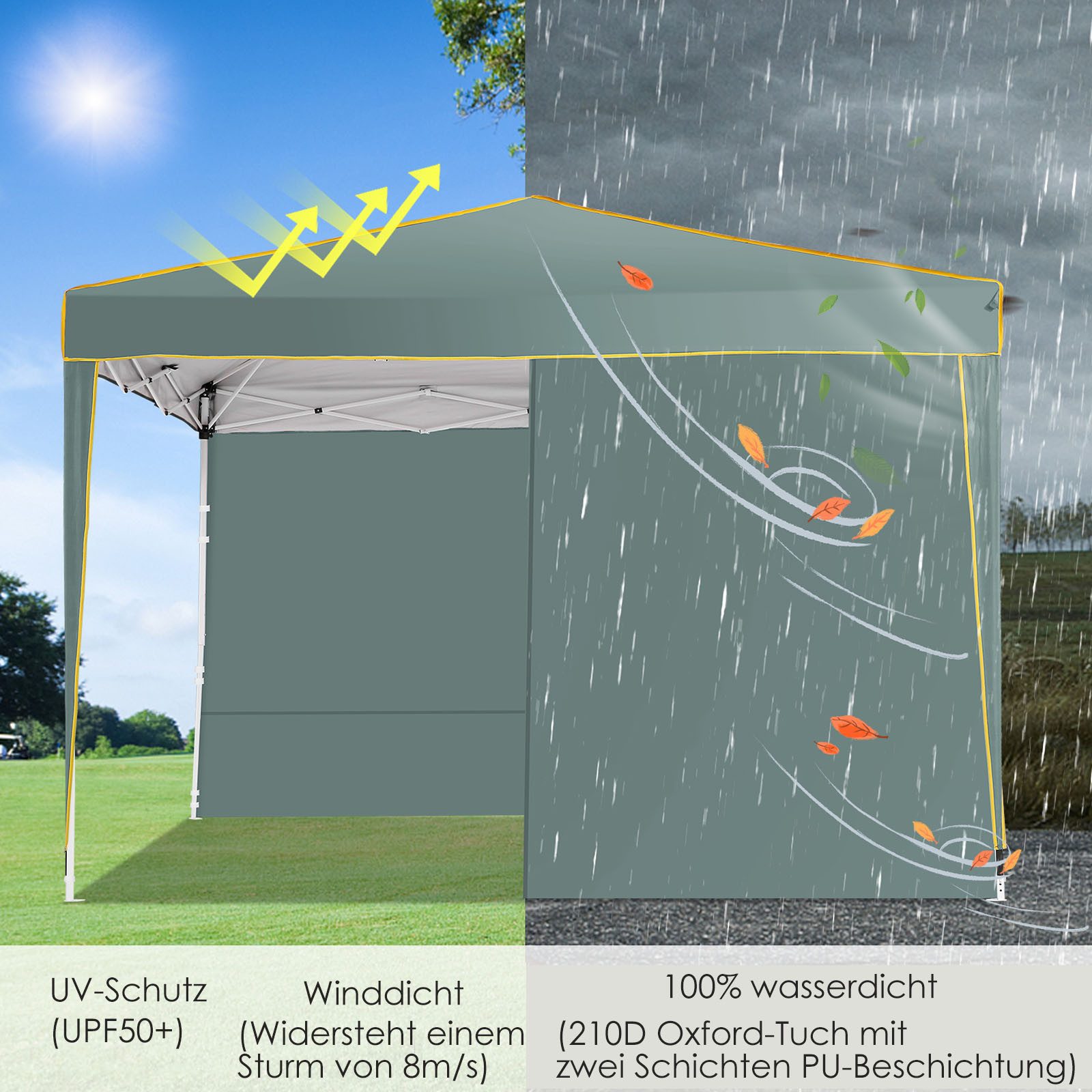 LUCKZON Pavillon 3x3m, Pop Up Pavillon günstig online kaufen