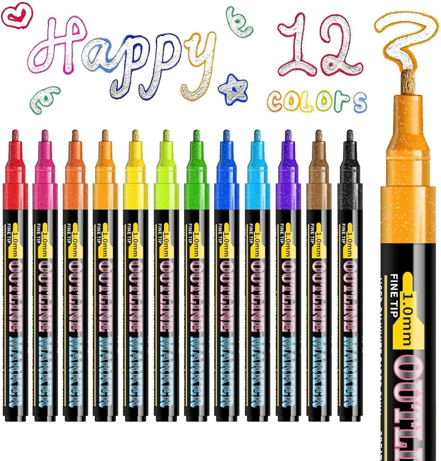 FELIXLEO Malstift Farbmarker Set schnell trocknende Malstifte für Tagebuch Schule, (1-tlg)