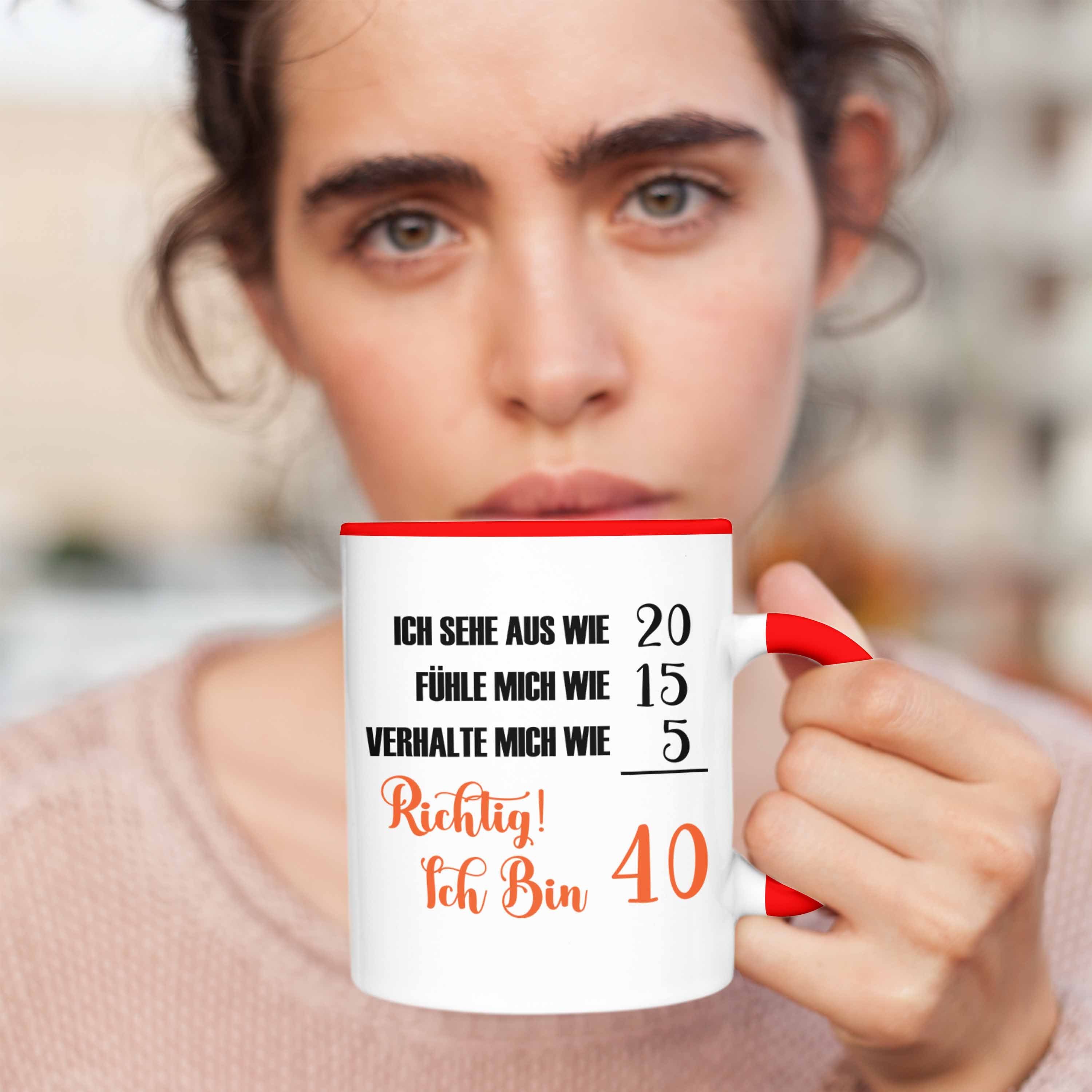 Geschenk Tasse Geburtstag Rot Trendation Day Frauen 40. B 40er Tasse Lustiges