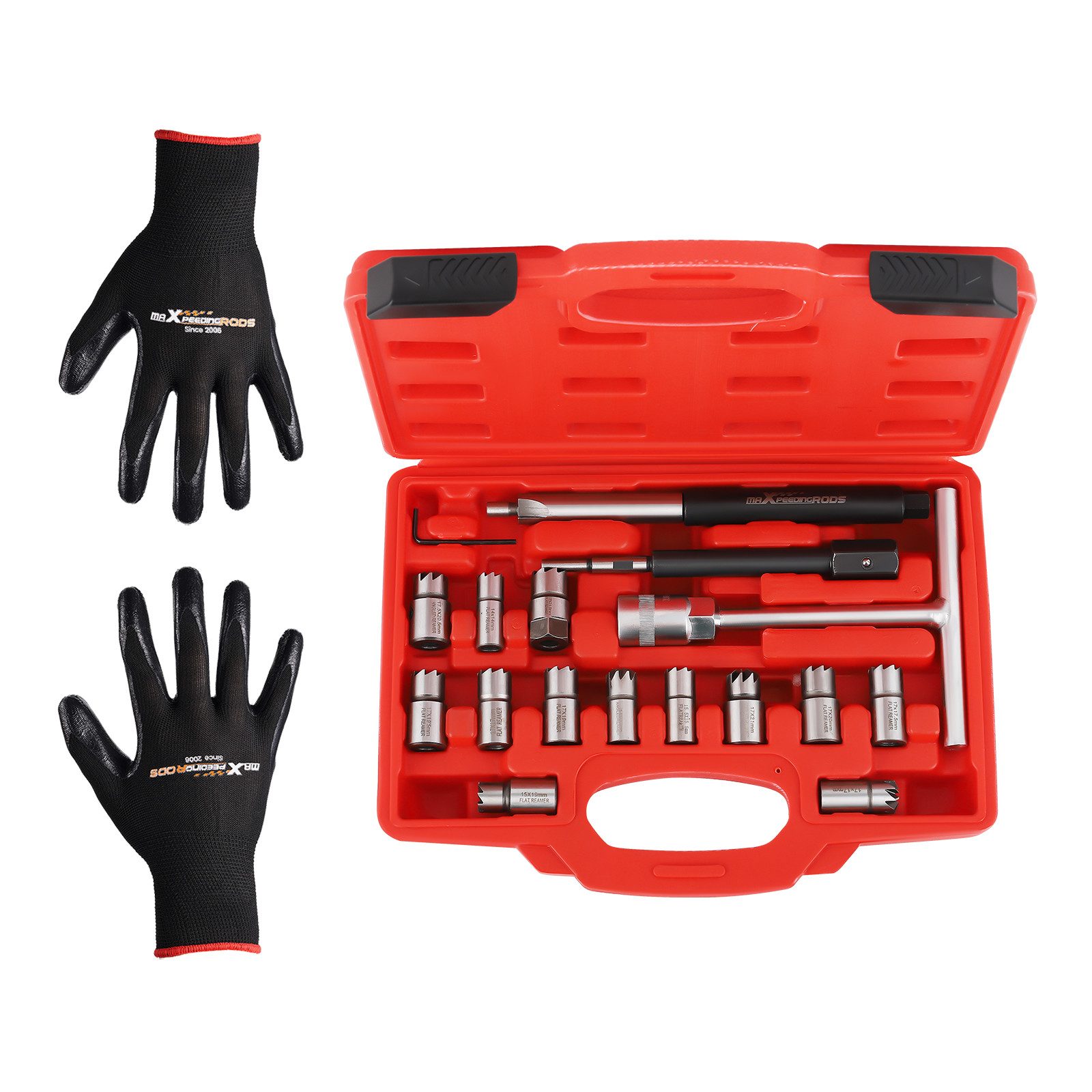 maXpeedingrods Reparatur-Set, 17tlg.Injektoren Einspritzdüse Fräser Satz Dichtsitz Werkzeug Injektor