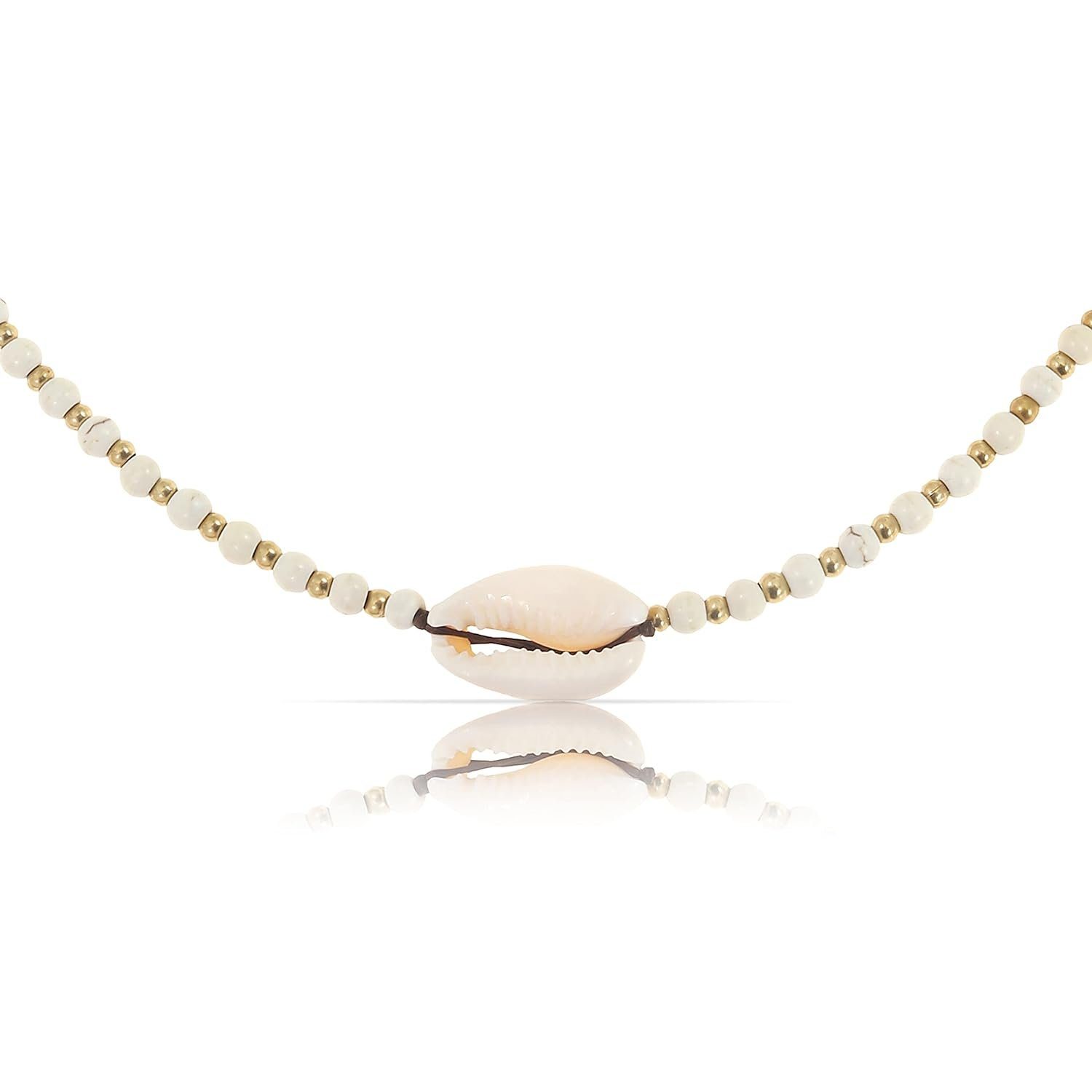 Made by Nami Perlenkette Surfer Halskette Perlen Boho Schmuck, Festival Str günstig online kaufen