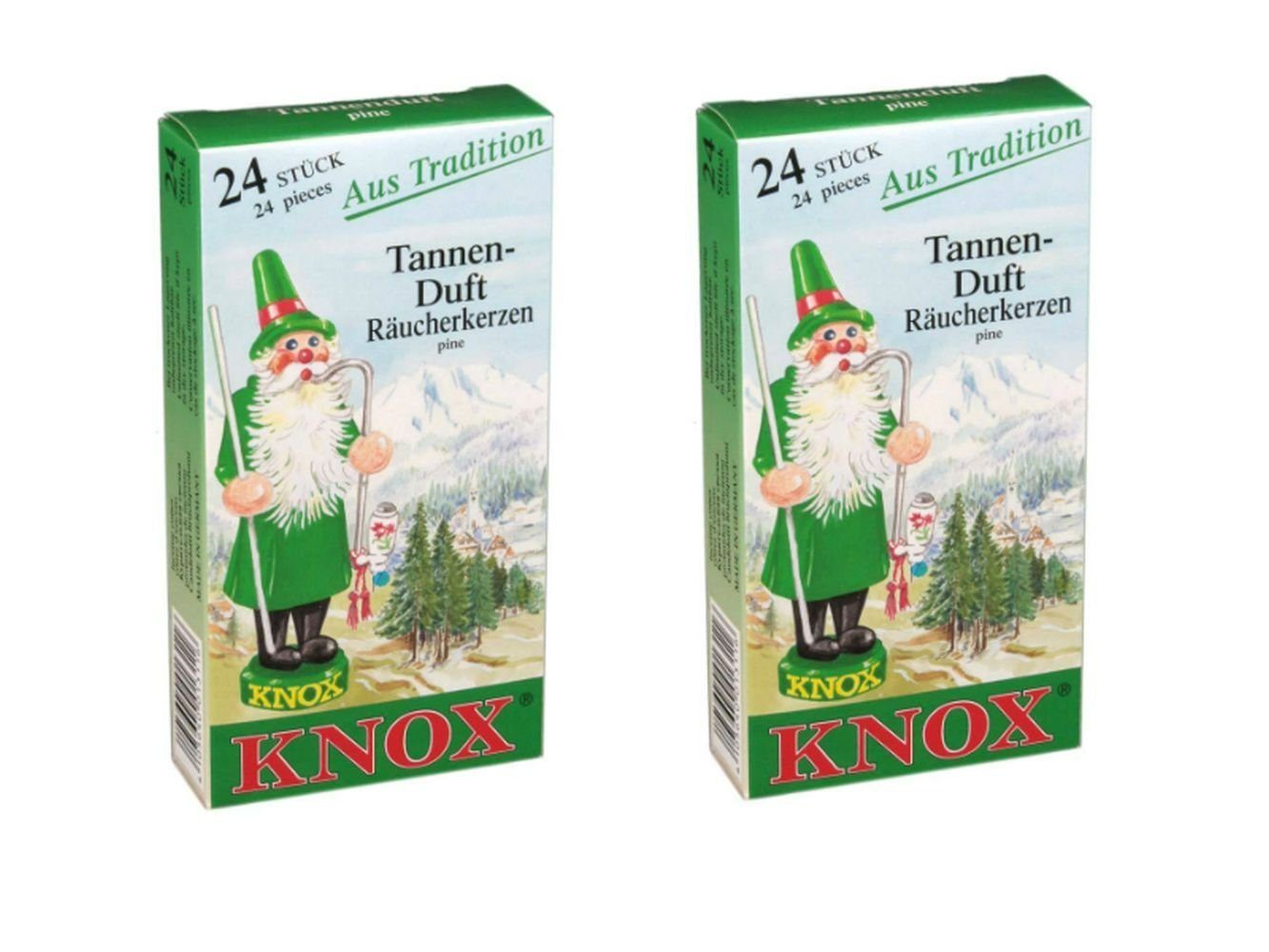 Packung 2 Räucherkerzen- KNOX - Tanne Päckchen 24er Räuchermännchen