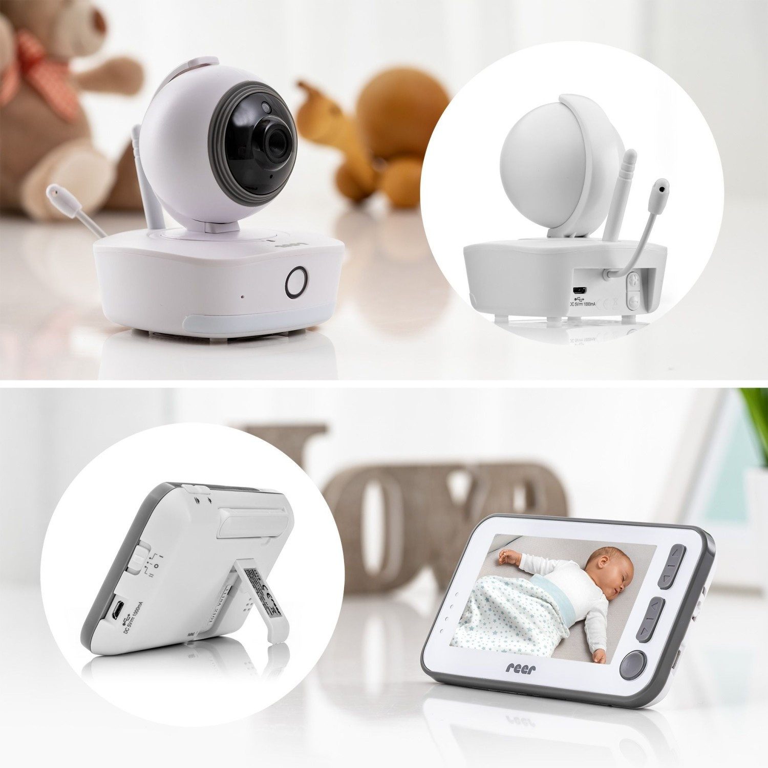 Reer Video-Babyphone Video Babyphone, Video Babyphone, 1-tlg., bis zu 300 Meter Reichweite, bis zu 300 Meter Reichweite