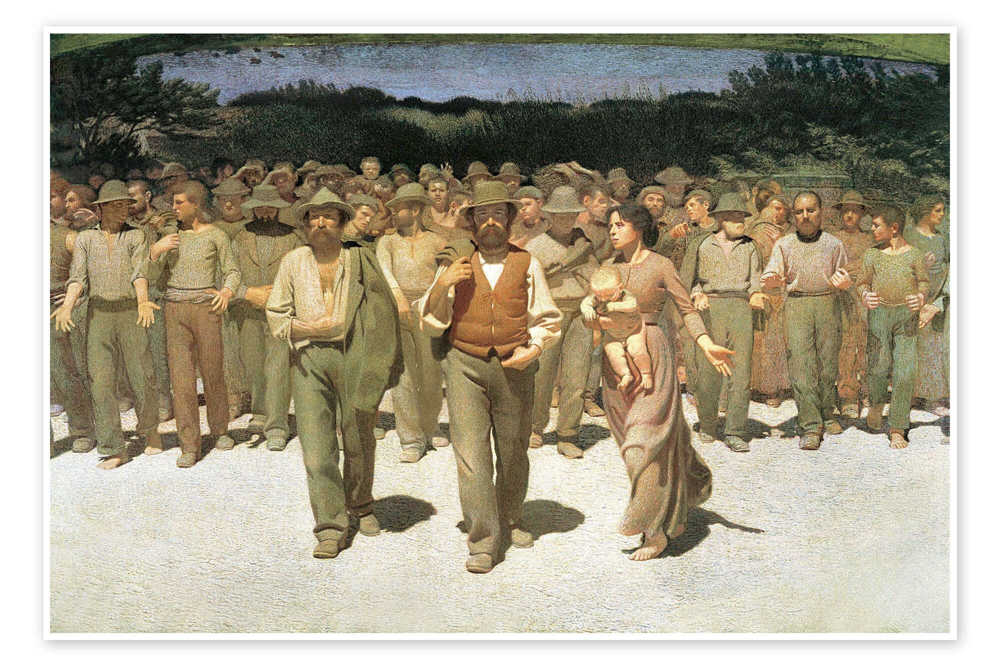 Posterlounge Wandbild Der vierte Stand, Giuseppe Pellizza da Volpedo, erhältlich als Poster, Leinwandbild, Wandsticker oder Acrylglasbild