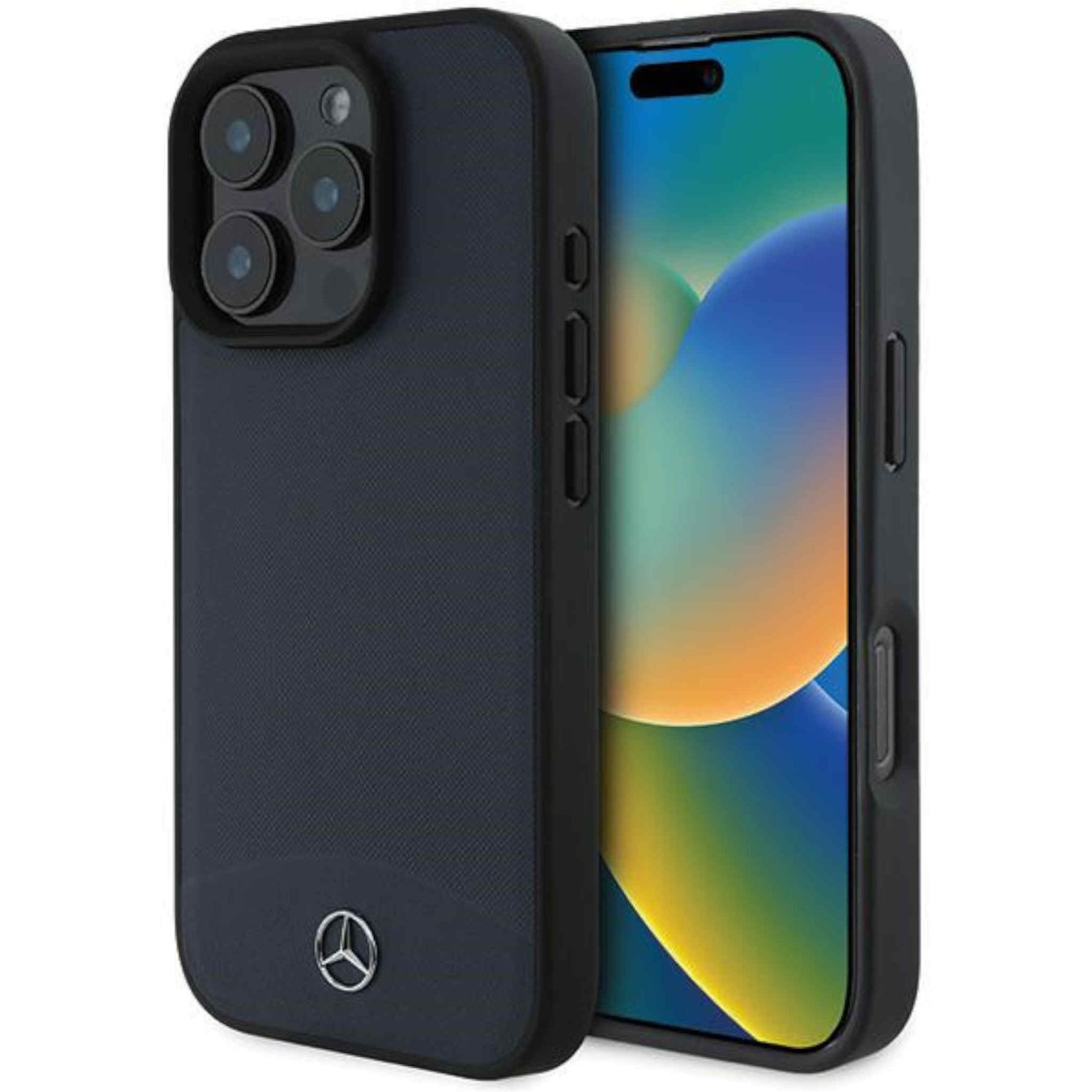 Mercedes Smartphone-Hülle Mercedes Apple iPhone 16 Pro Max Textured And Plain Leather MagSafe