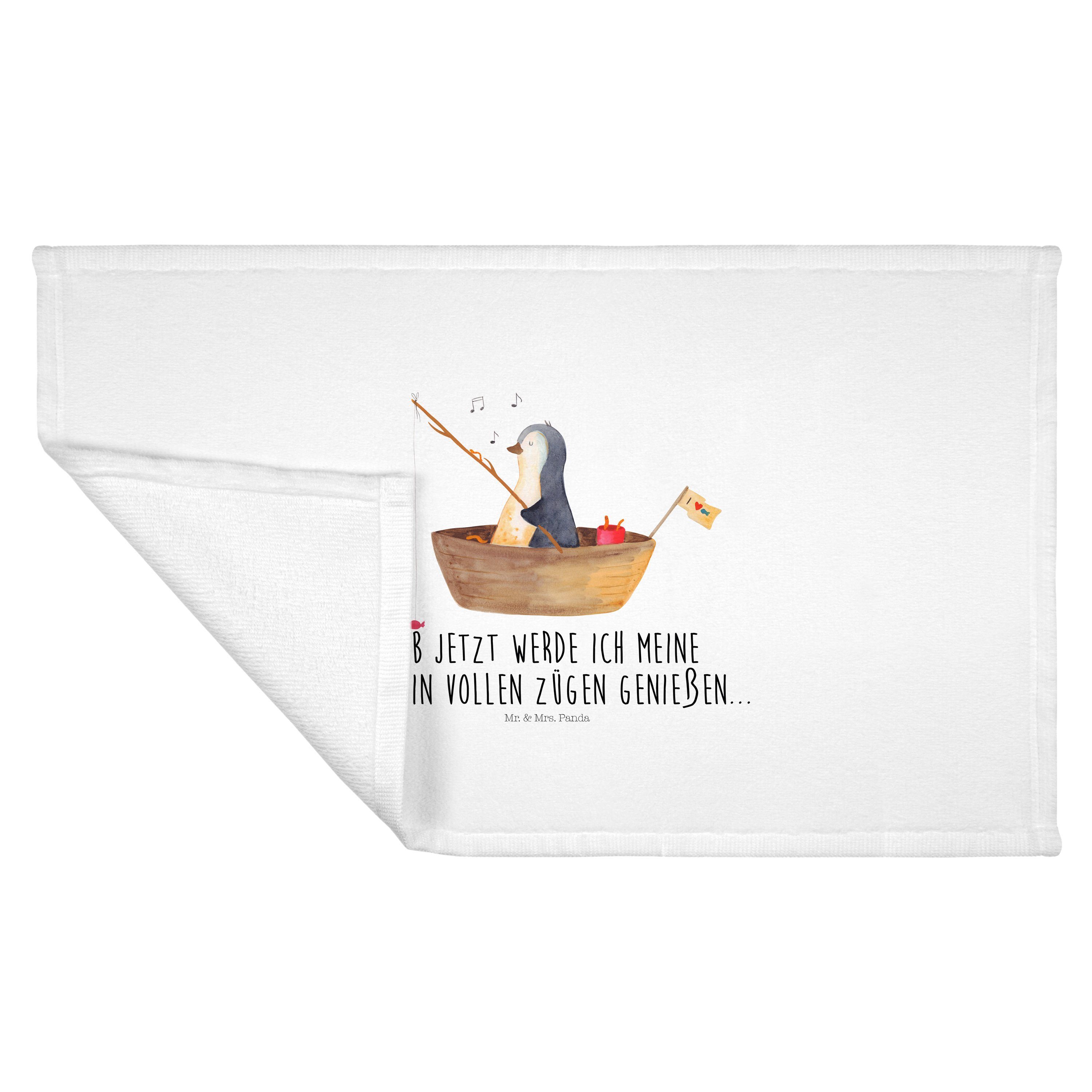 - Weiß Handtuch Panda - verträ, Geschenk, Mr. (1-St) Angelboot & Pinguin Mrs. Handtücher, Badehandtuch,