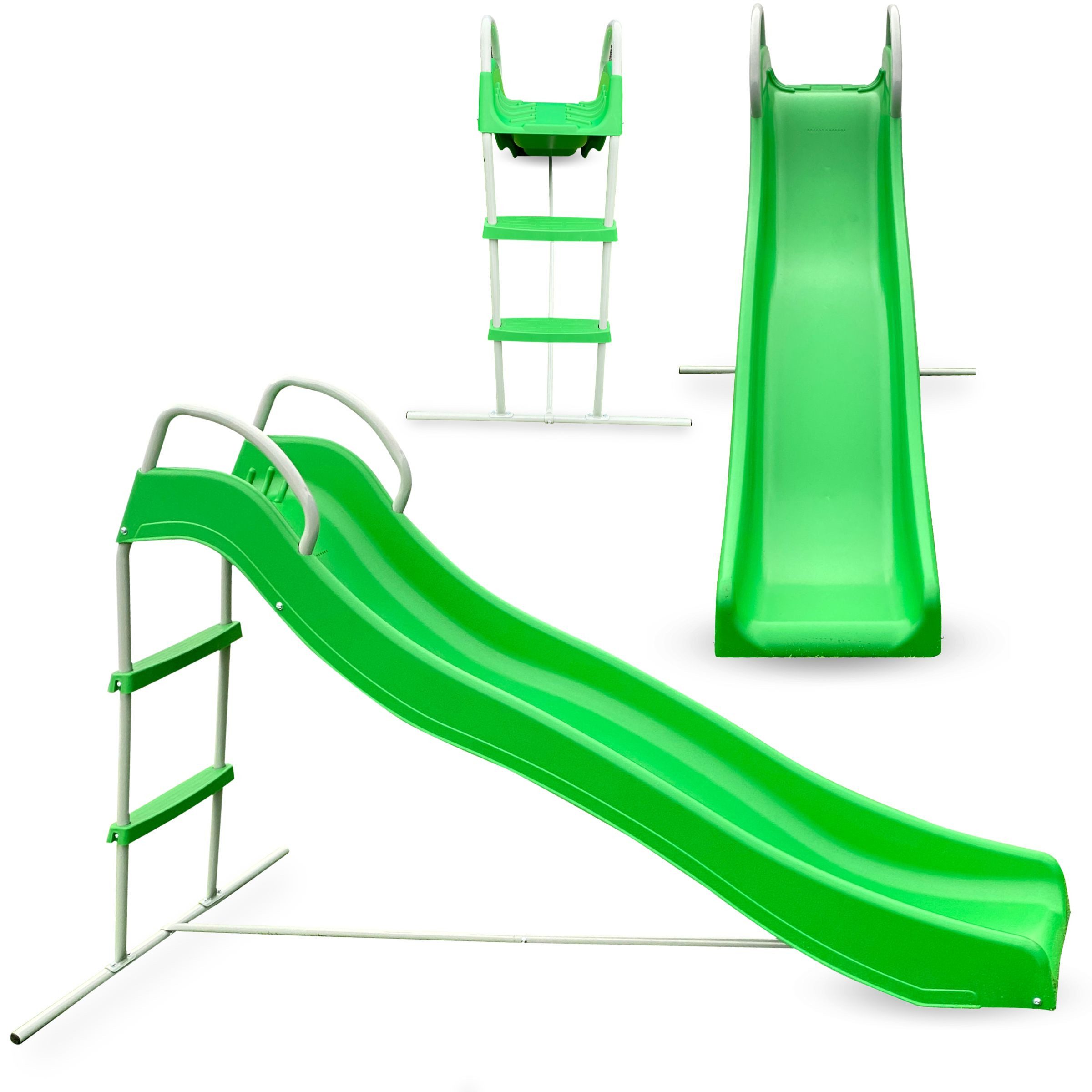 HyperMotion Rutsche Kinderrutschbahn, Große Gartenrutsche, Kinderleiter 3+, max. 45kg