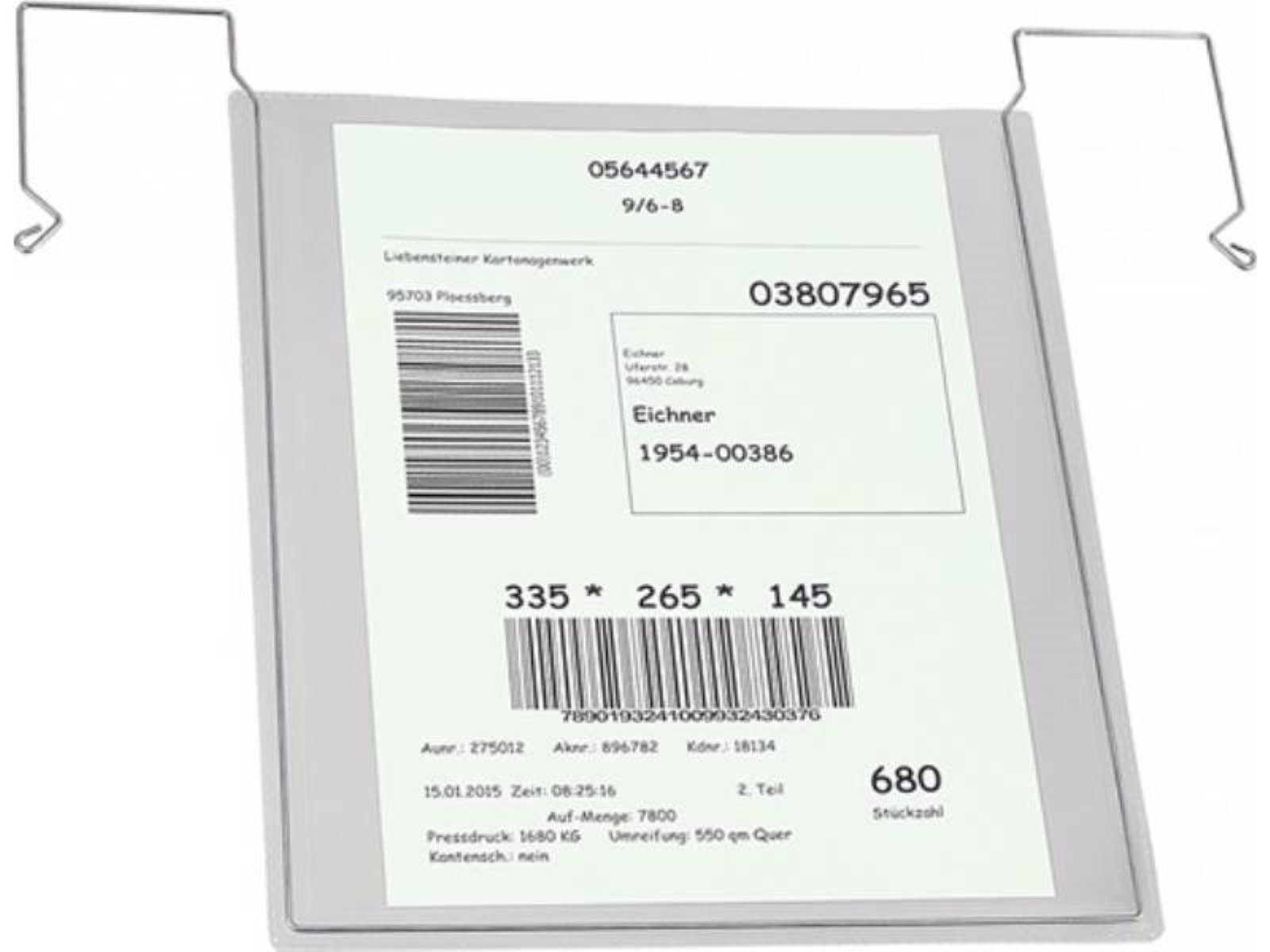 EICHNER Dokumententasche 10er Pack Dokumententasche B280xH325mm DIN A4 hoch m.flex.Drahtbügel